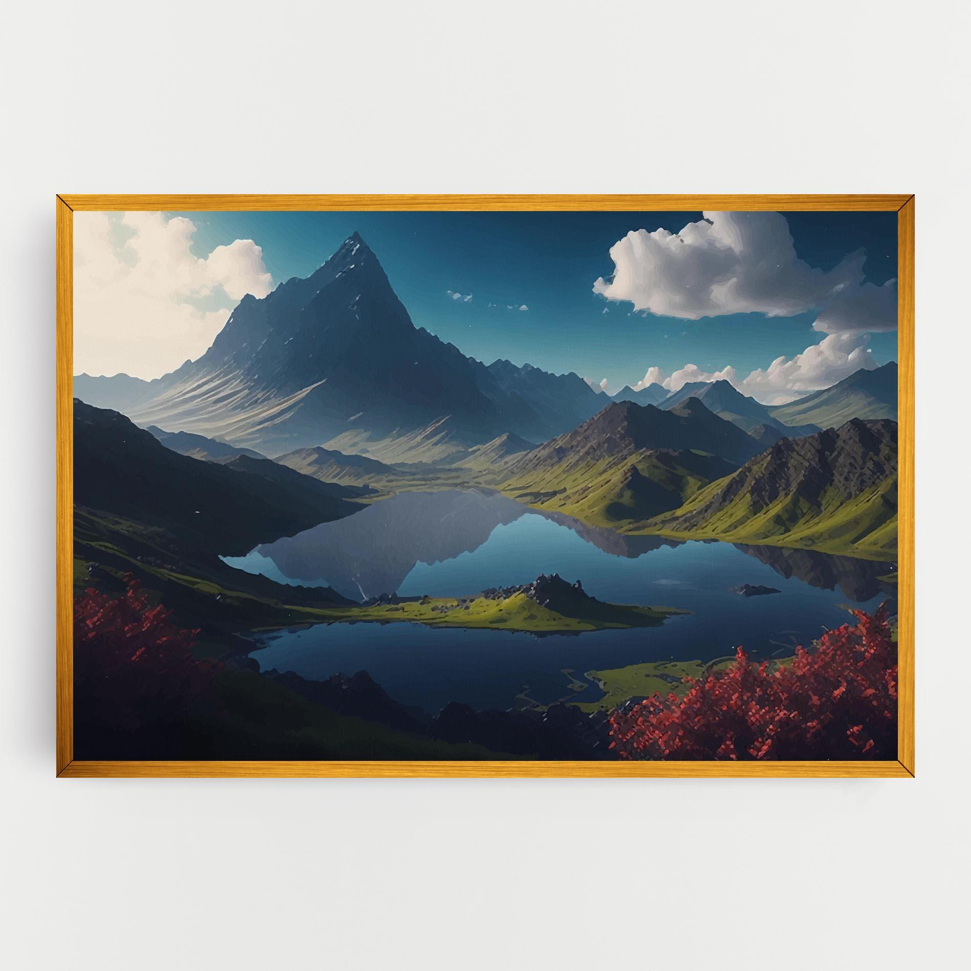 Vászonkép Red Flower Lake mockup 0