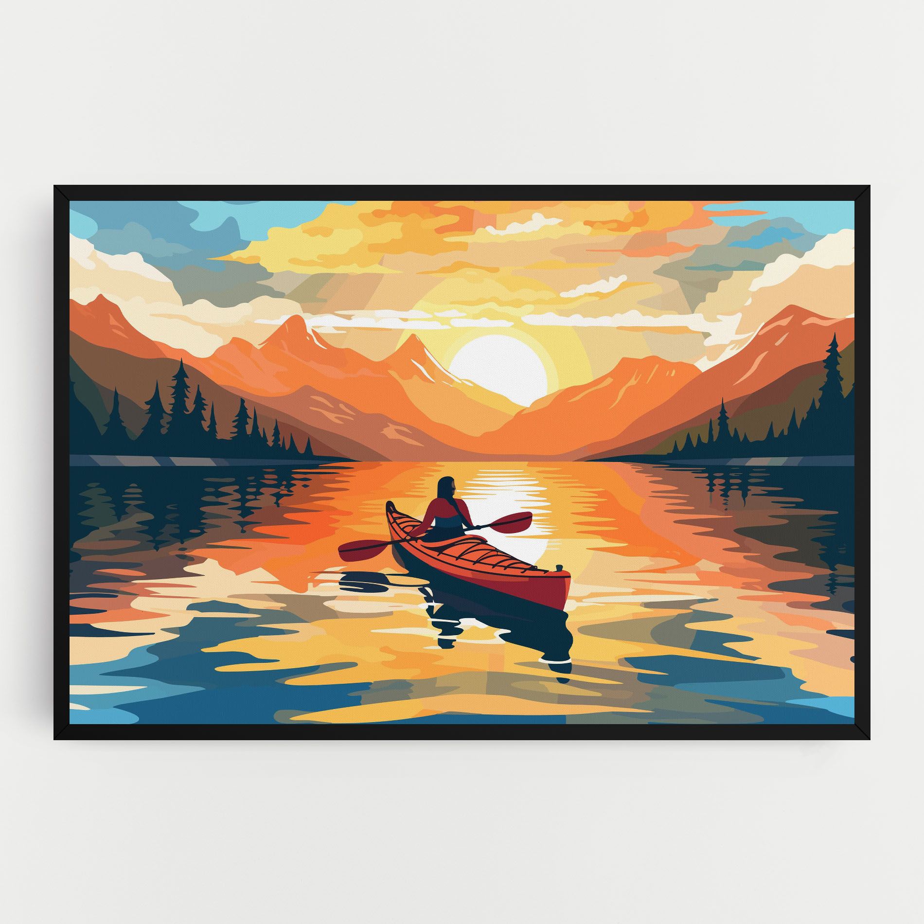 Boat Sunset Woman mockup 0