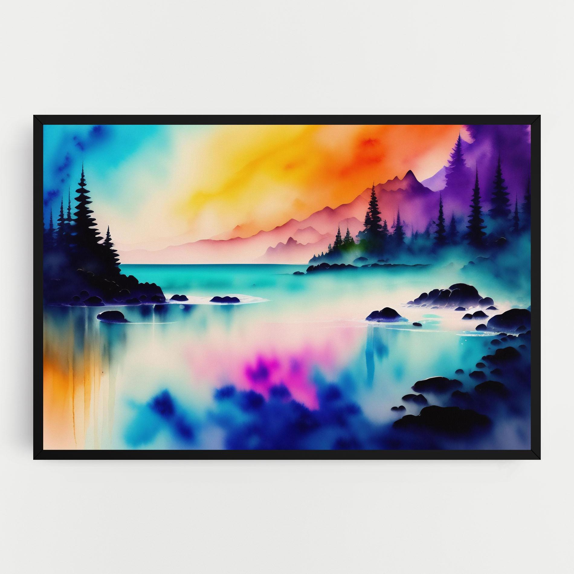 Vászonkép Lake Painting mockup 0
