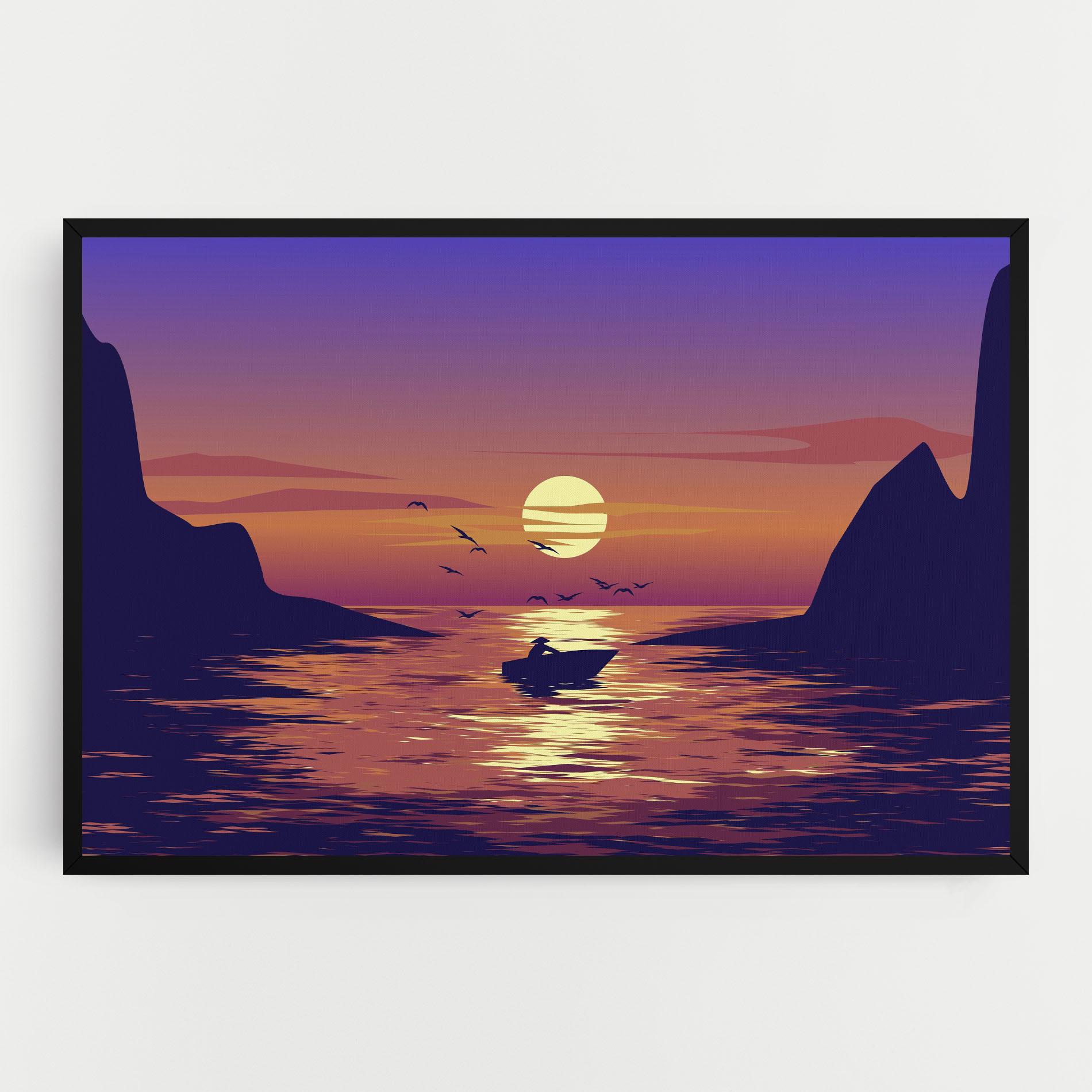 Vászonkép Sunset Scenery View mockup 0
