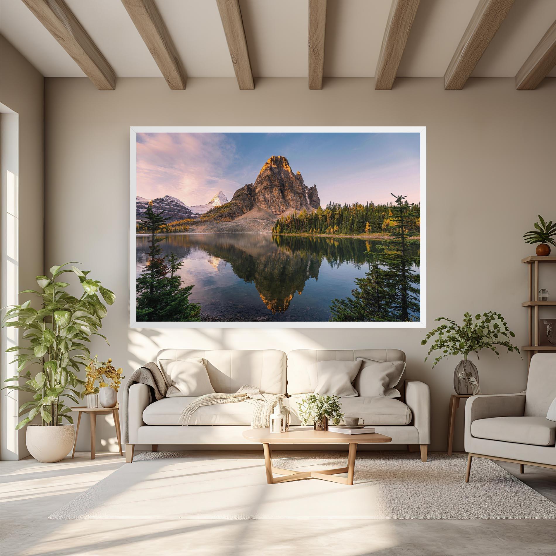 Vászonkép Mountain Sunrise Lake mockup 6