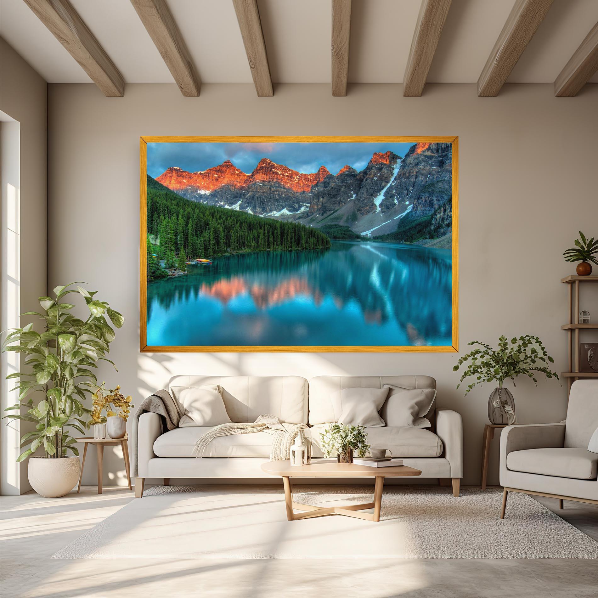 Vászonkép Beautiful Blue Lake mockup 6