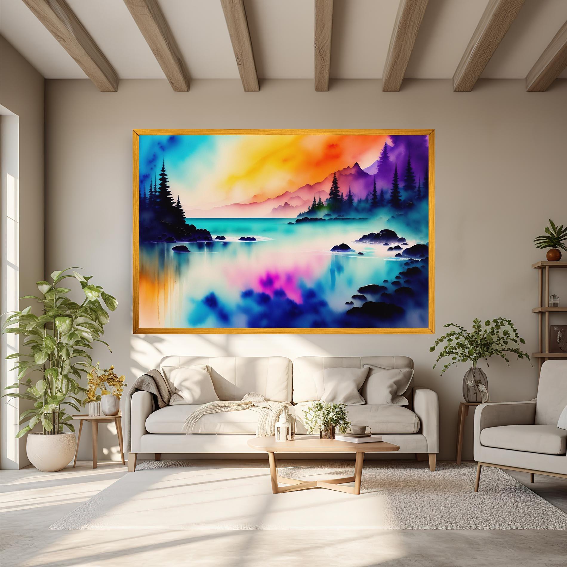 Vászonkép Lake Painting mockup 6
