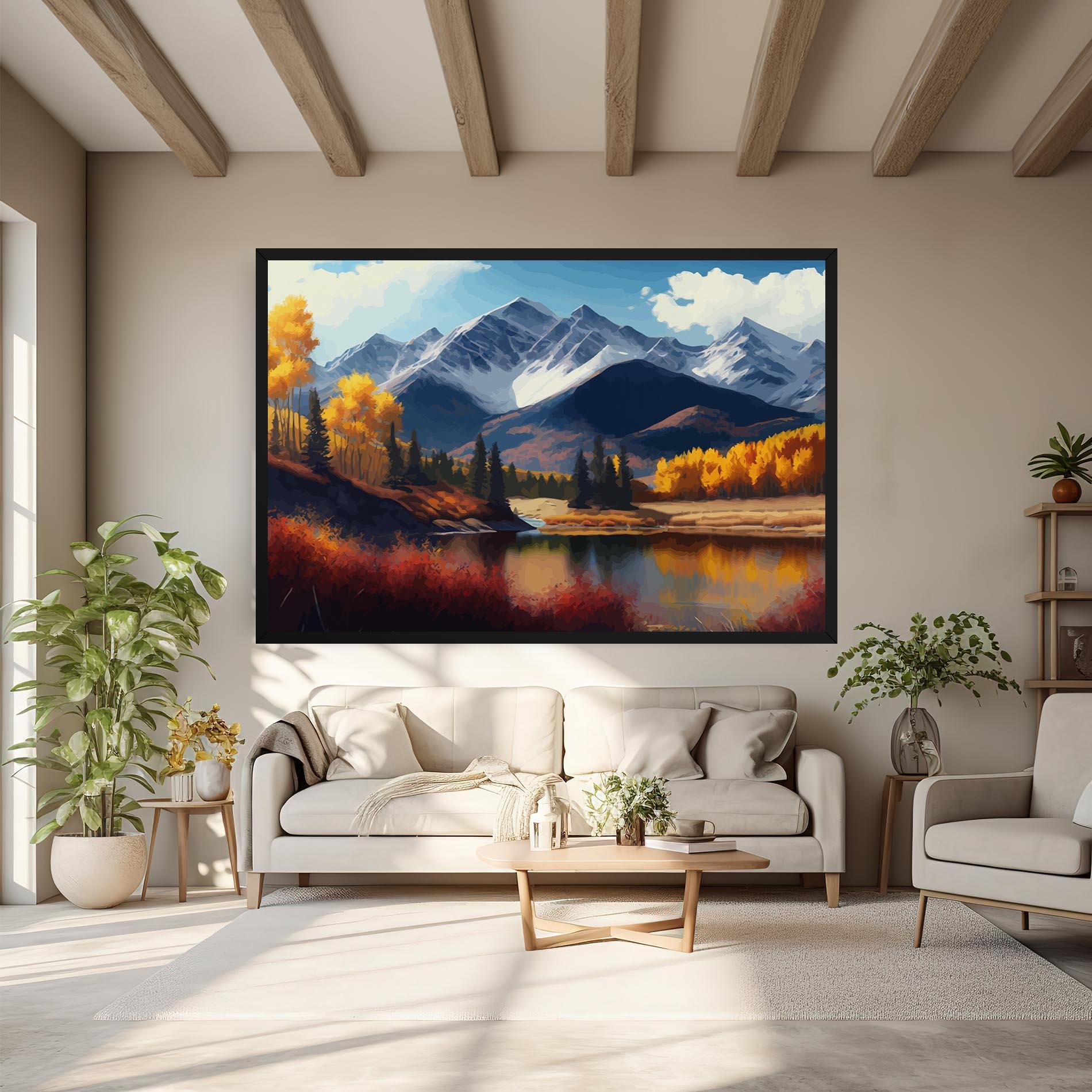 Vászonkép Lake Autumn View mockup 6