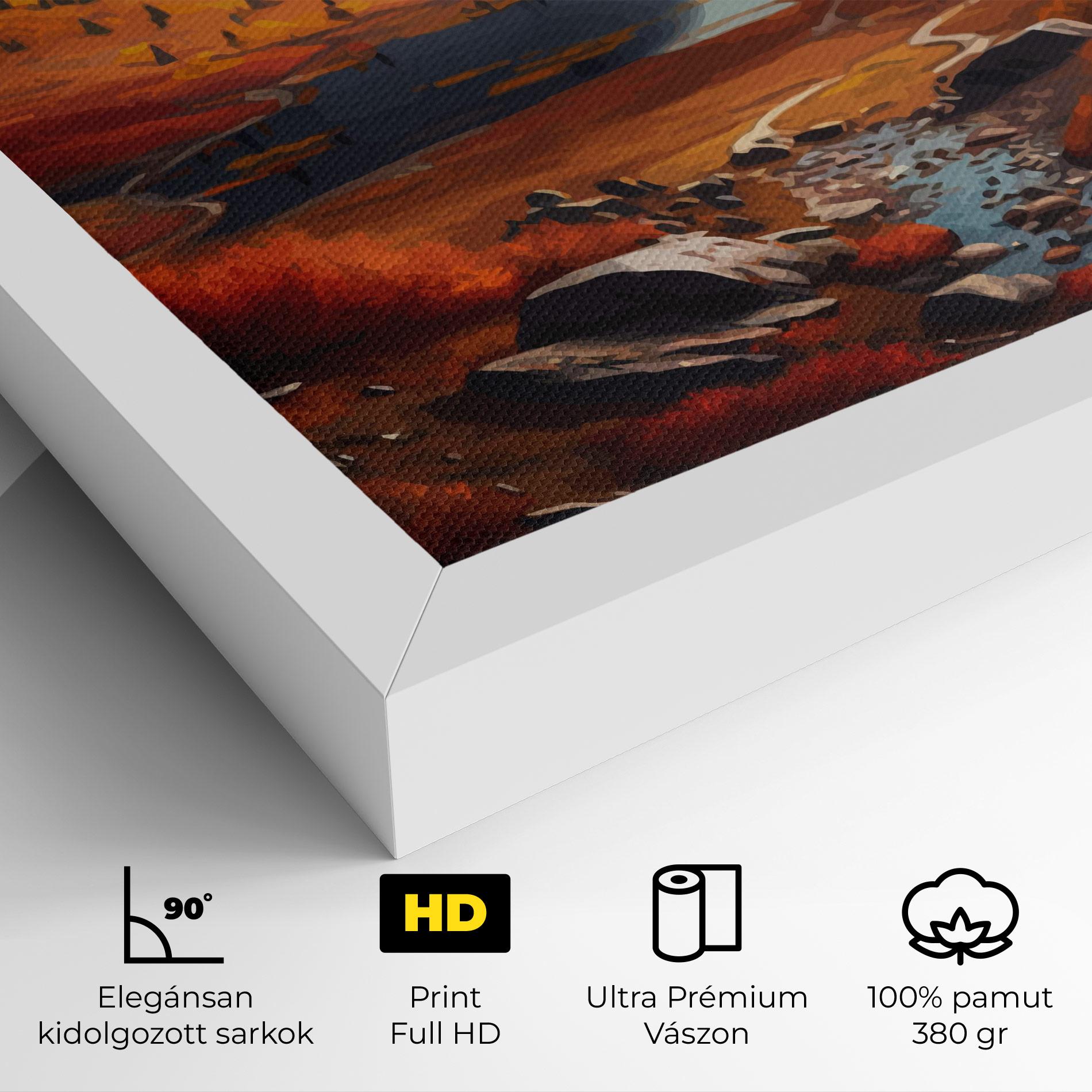 Vászonkép Autumn Field Lake mockup 4