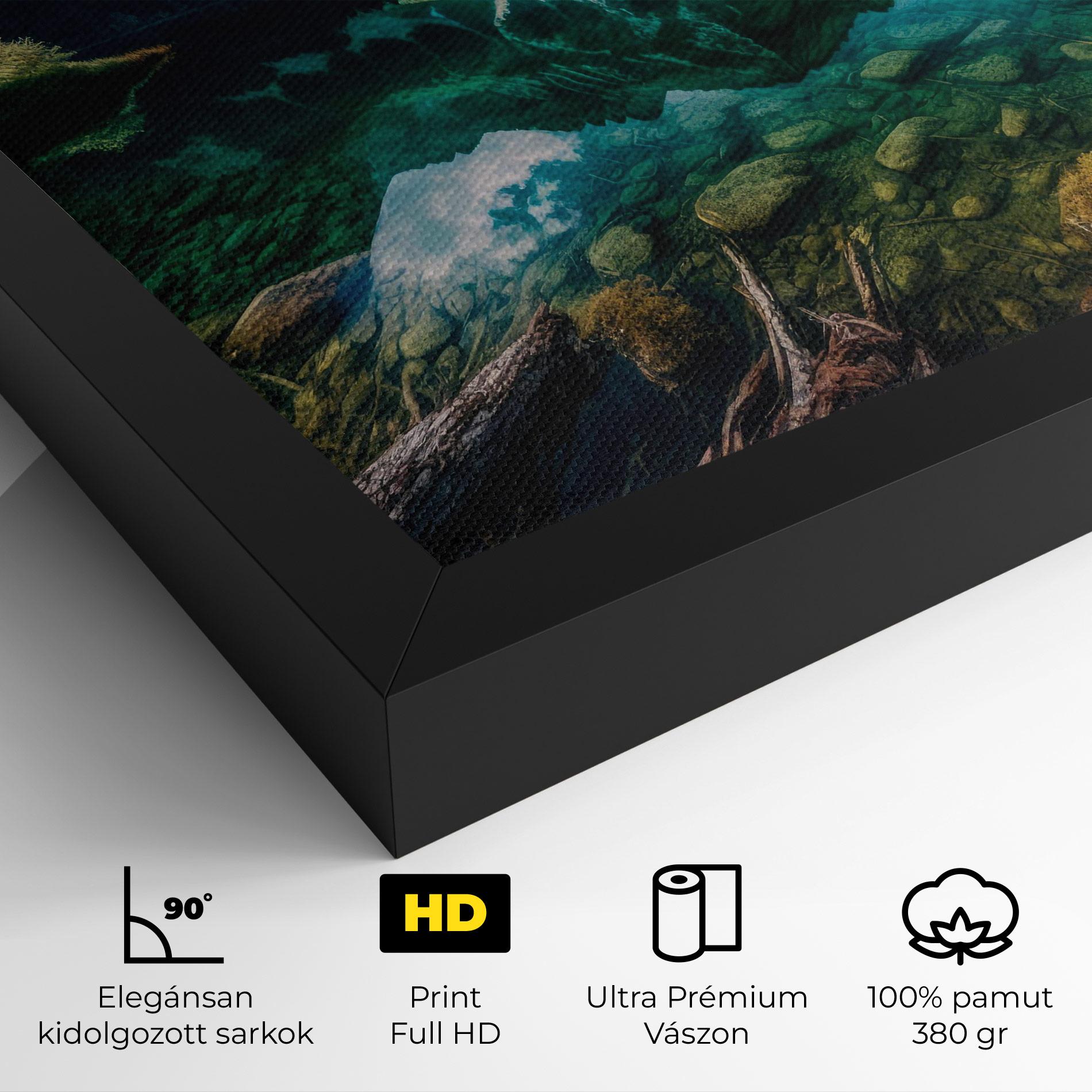 Vászonkép Beautiful Lake Mountain mockup 4