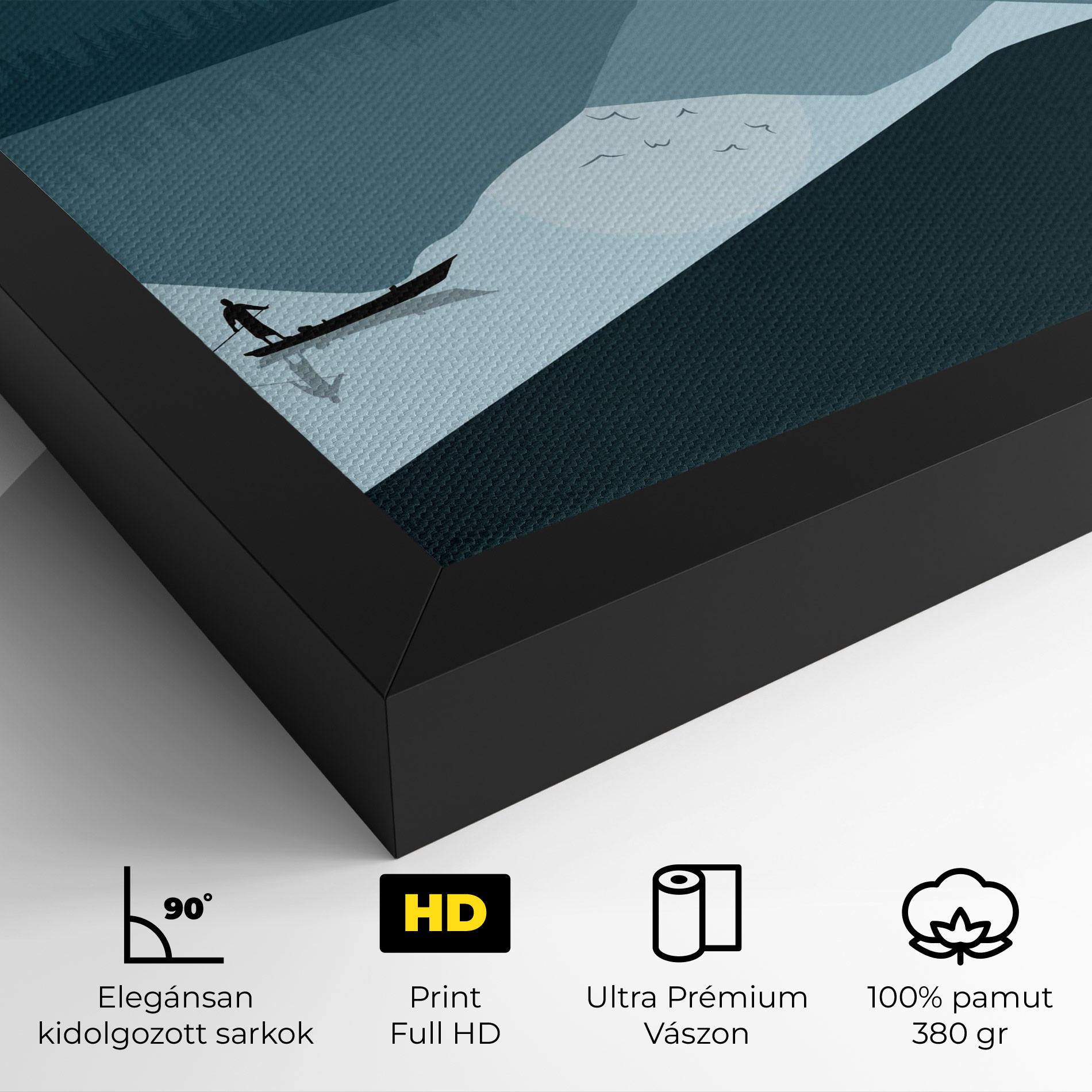 Vászonkép Blue Light Lake mockup 4