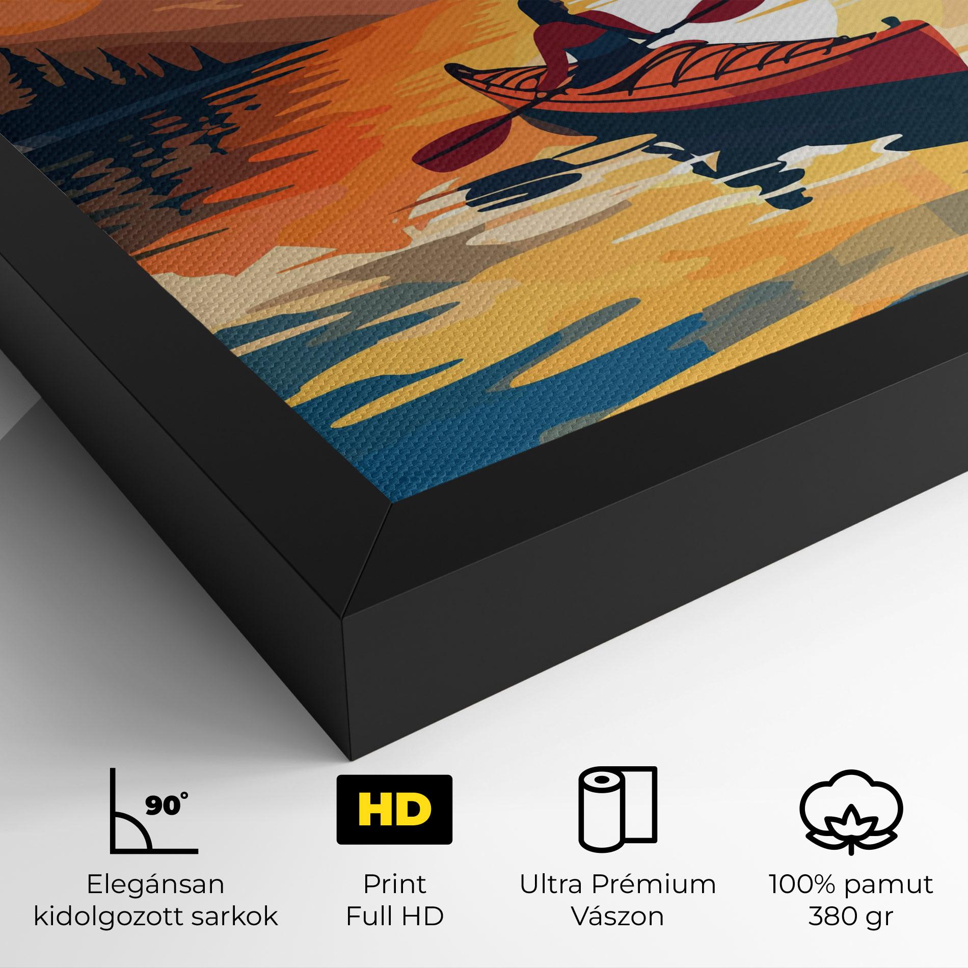 Vászonkép Boat Sunset Woman mockup 4