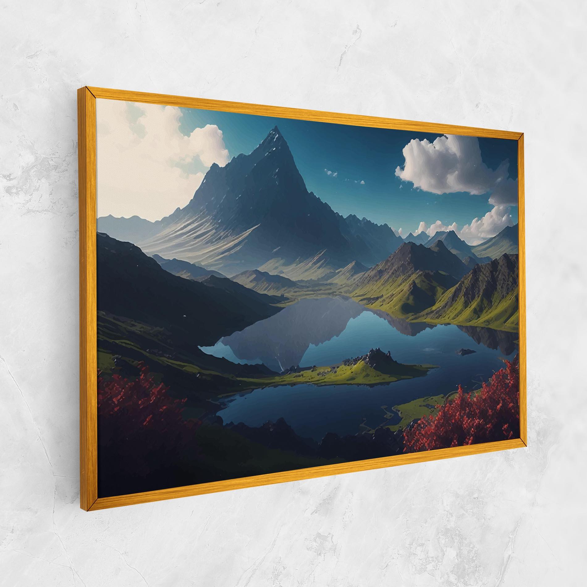 Vászonkép Red Flower Lake mockup 1