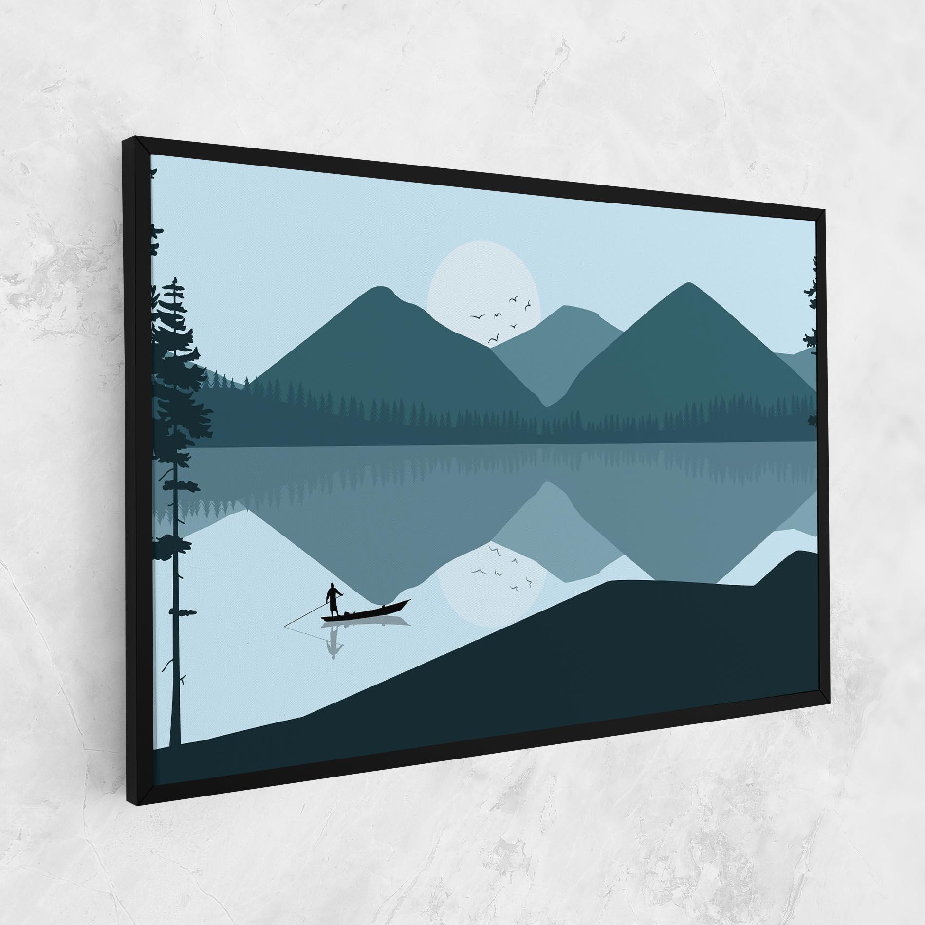 Vászonkép Blue Light Lake mockup 1