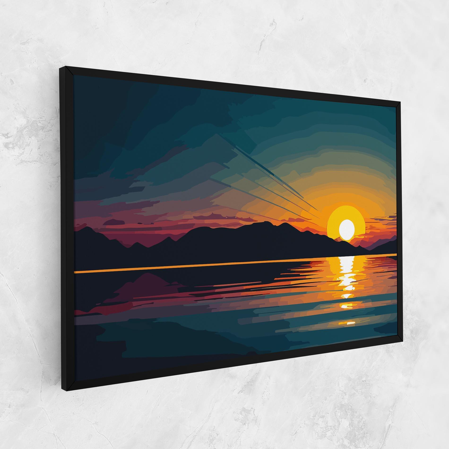 Vászonkép Sunset Art Lake mockup 1