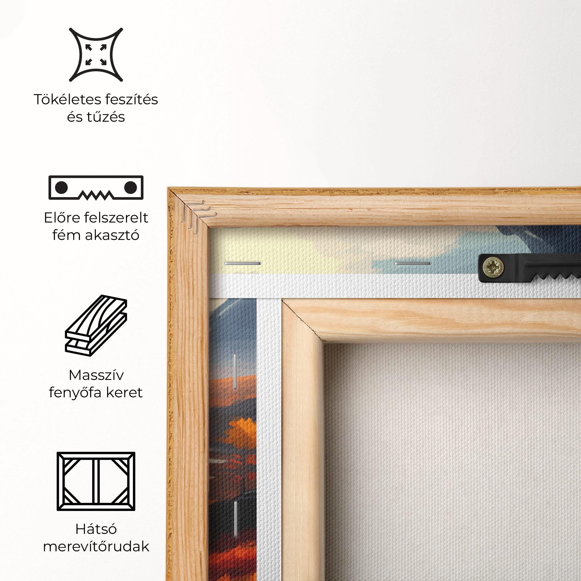 Vászonkép Autumn Field Lake mockup 5