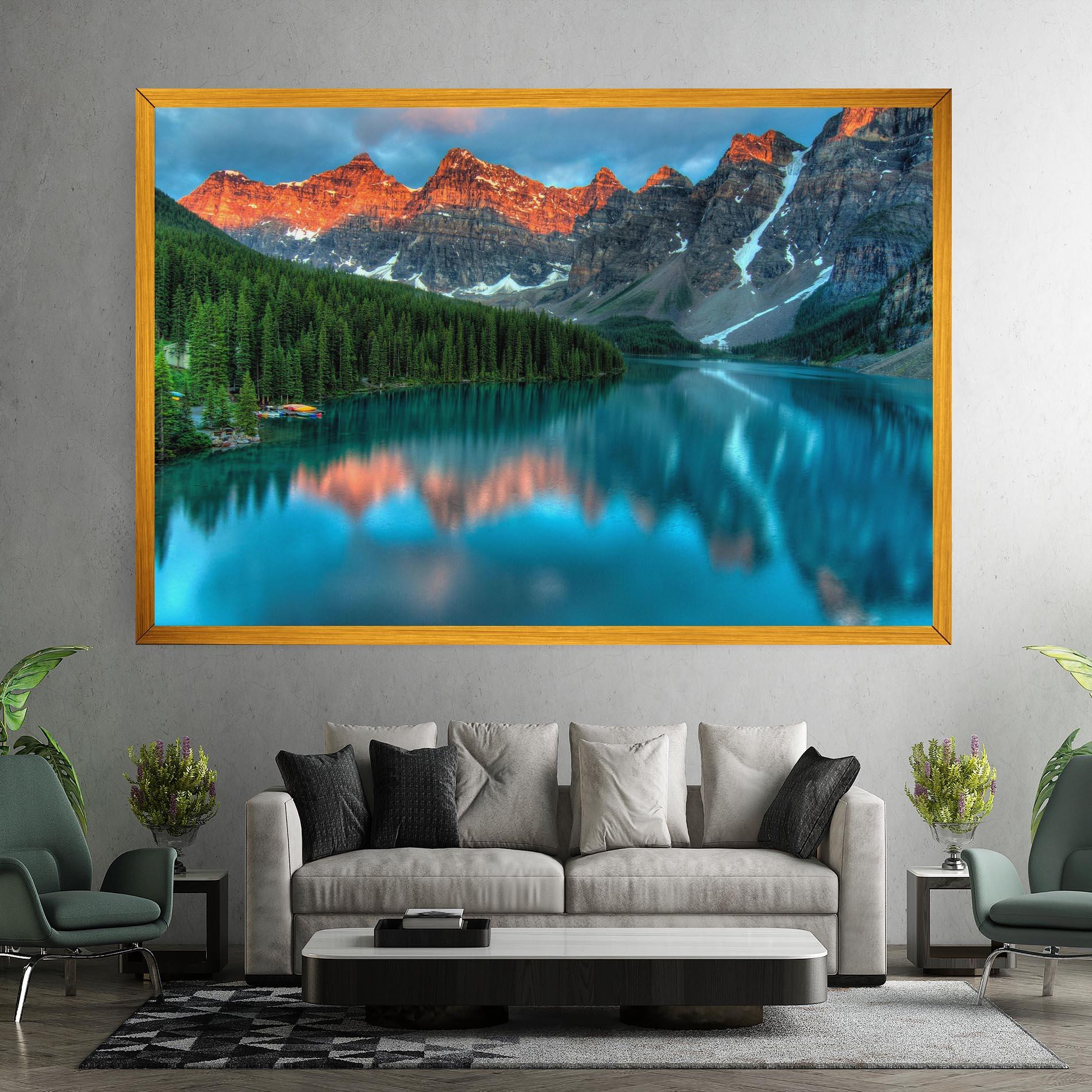 Vászonkép Beautiful Blue Lake mockup 7