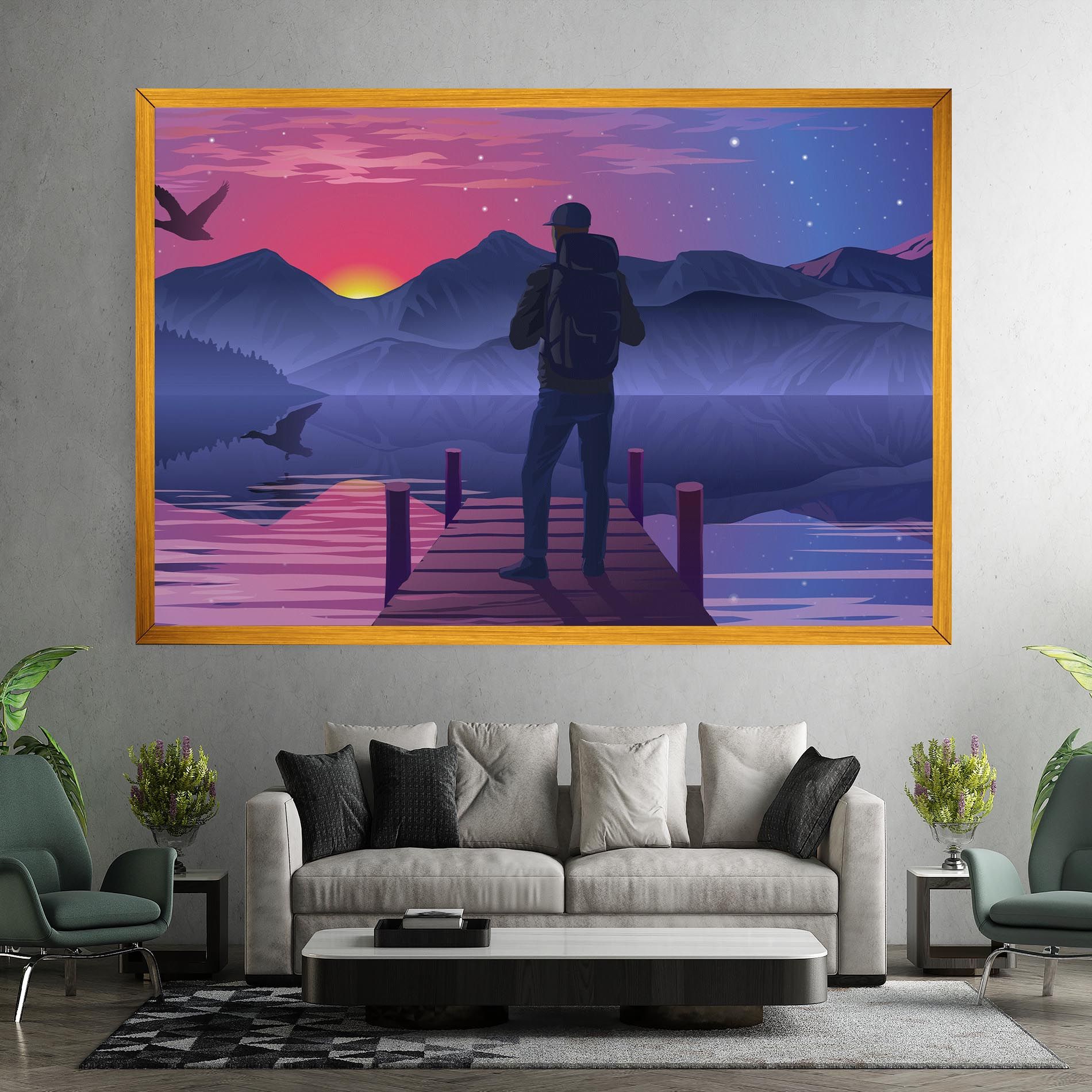 Lake Pink Night mockup 7