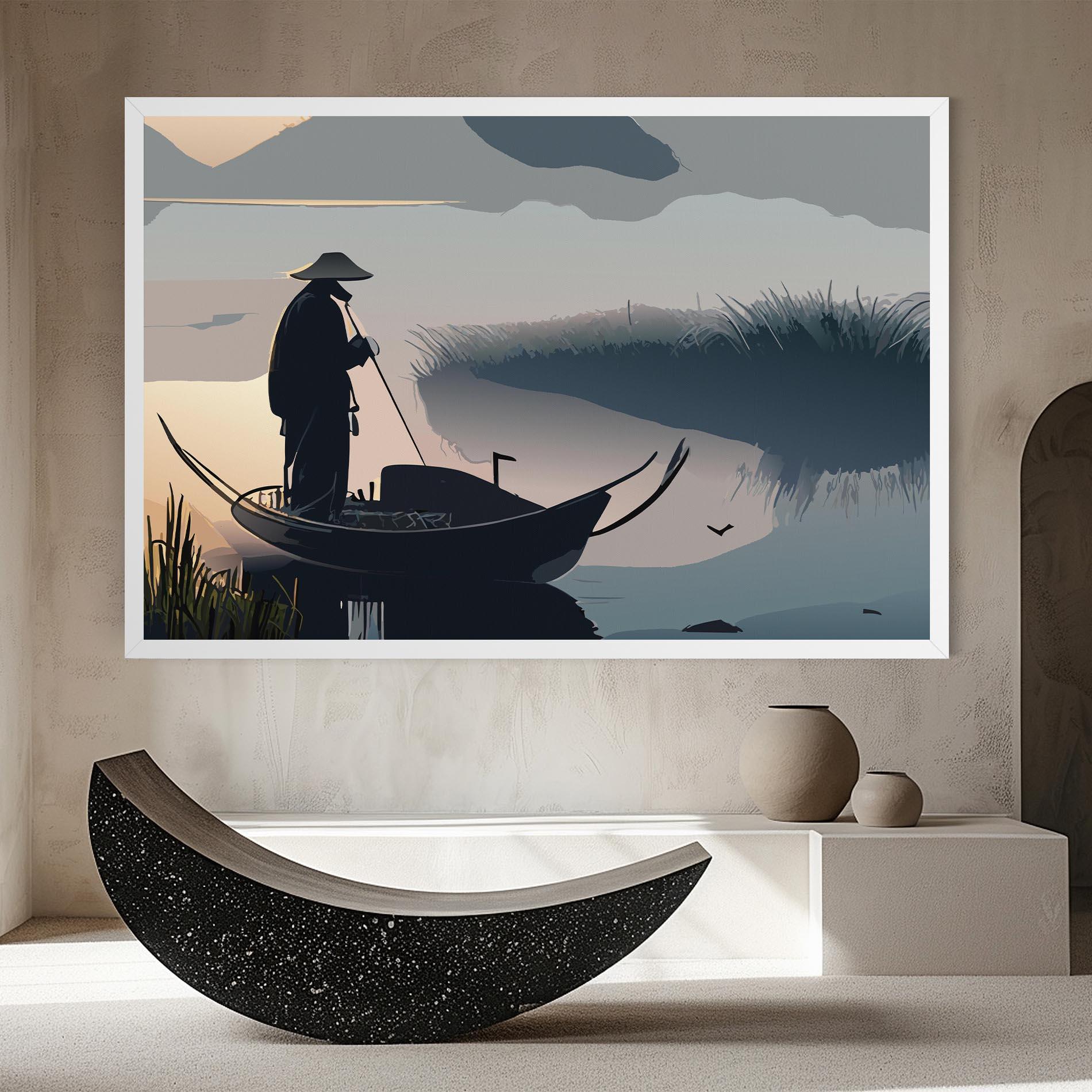 Vászonkép Japan Lake Man mockup 8