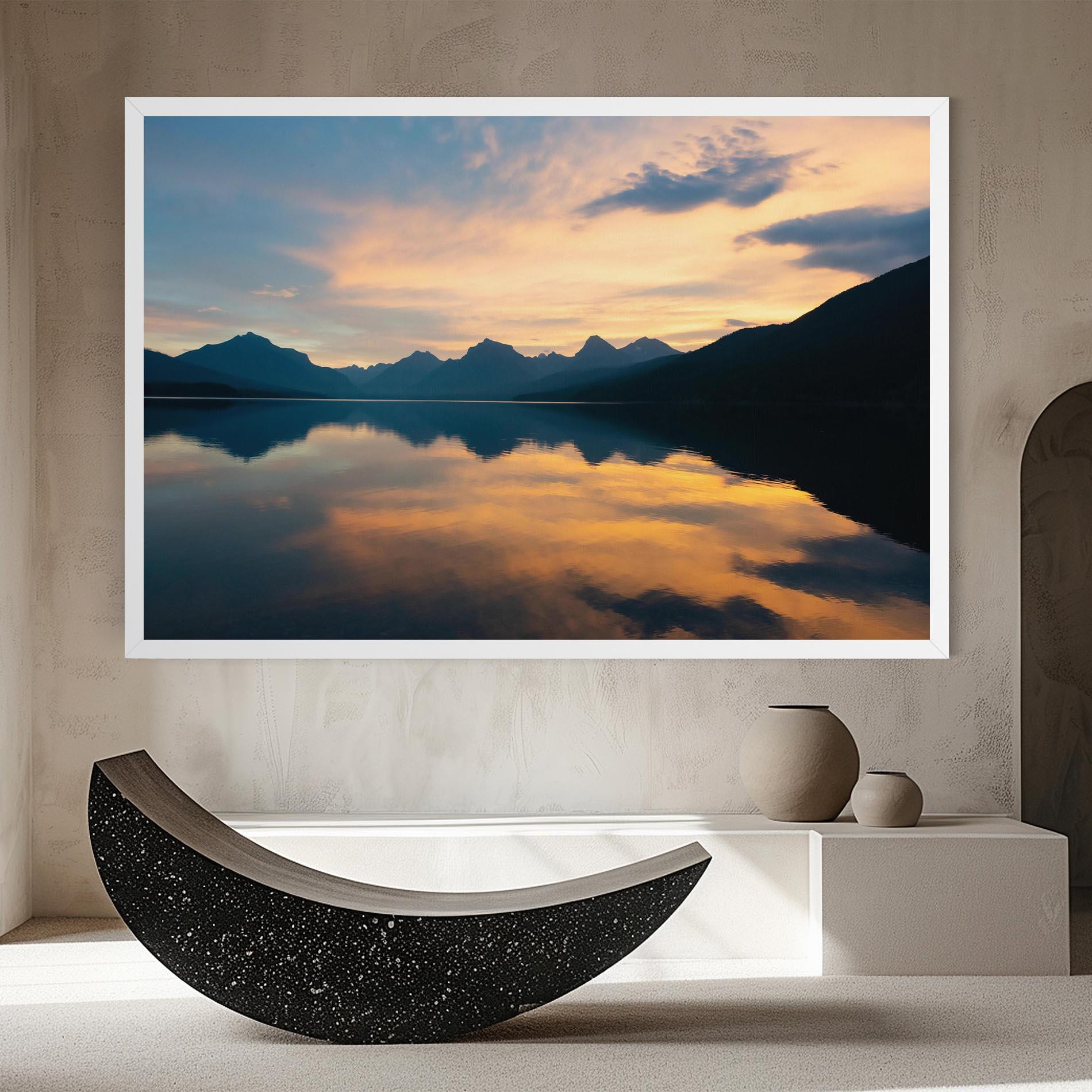 Vászonkép Orange Light Lake mockup 8