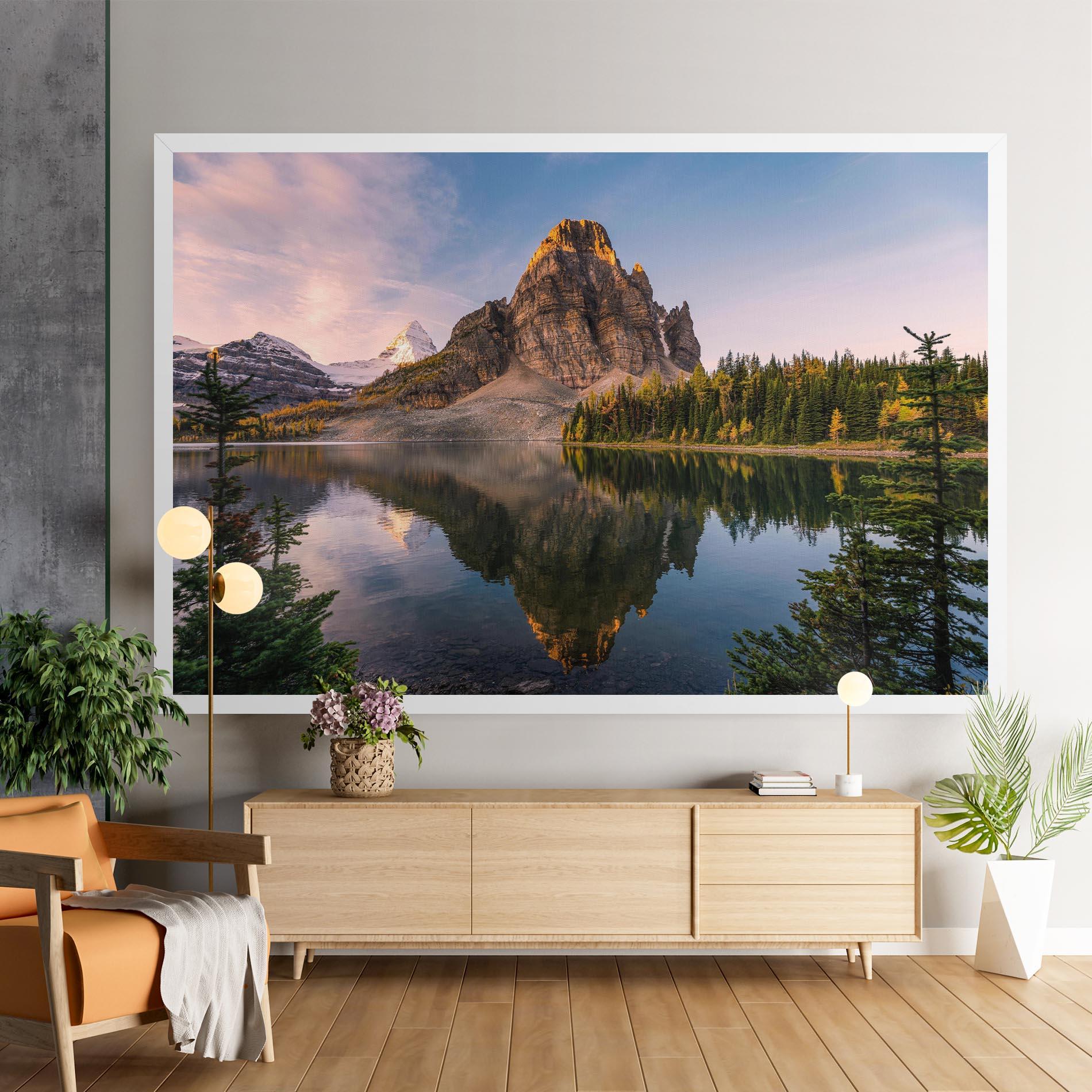 Vászonkép Mountain Sunrise Lake mockup 9