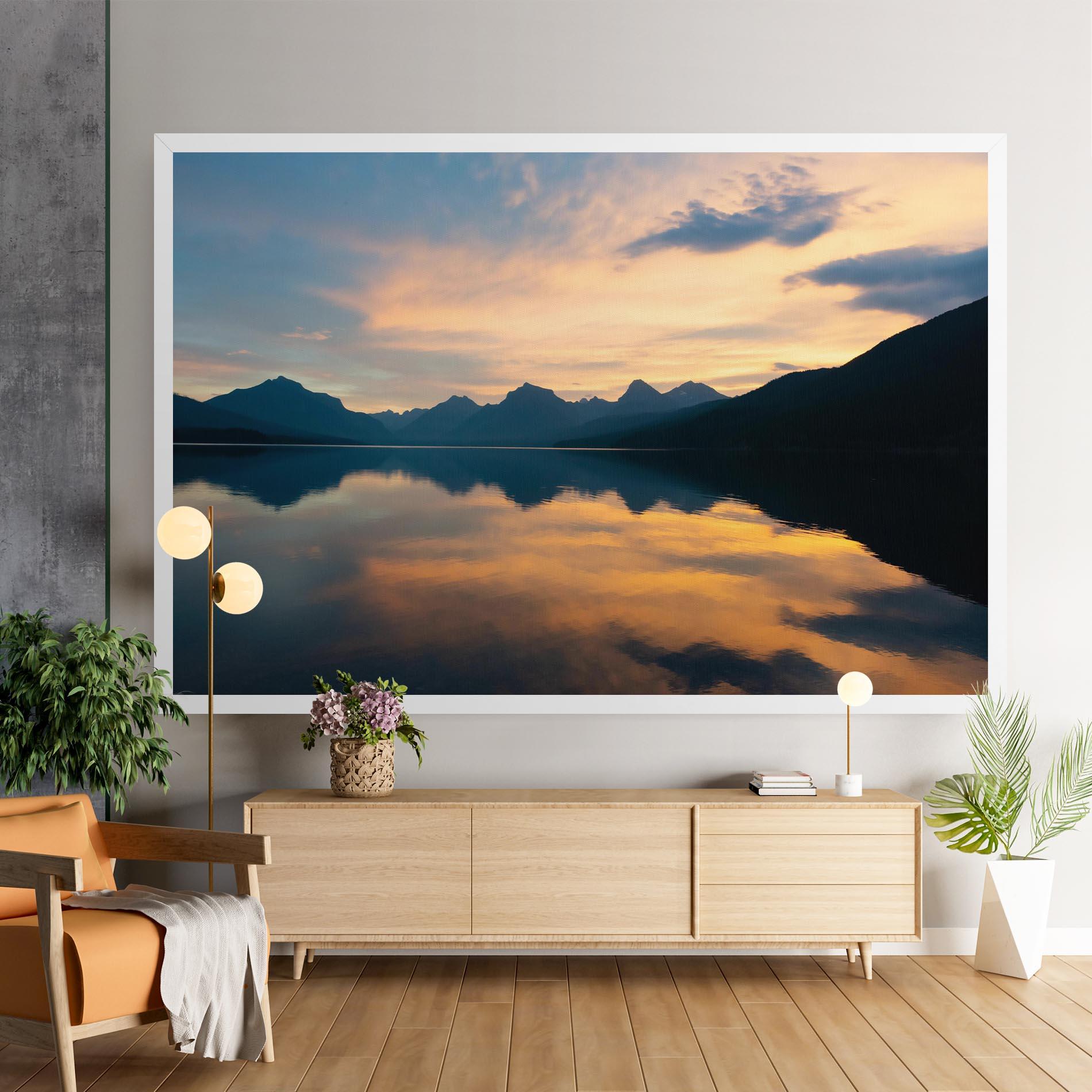 Vászonkép Orange Light Lake mockup 9