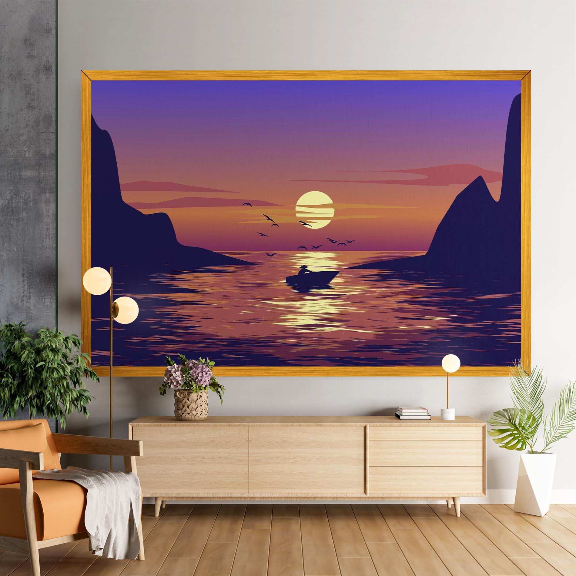 Vászonkép Sunset Scenery View mockup 9