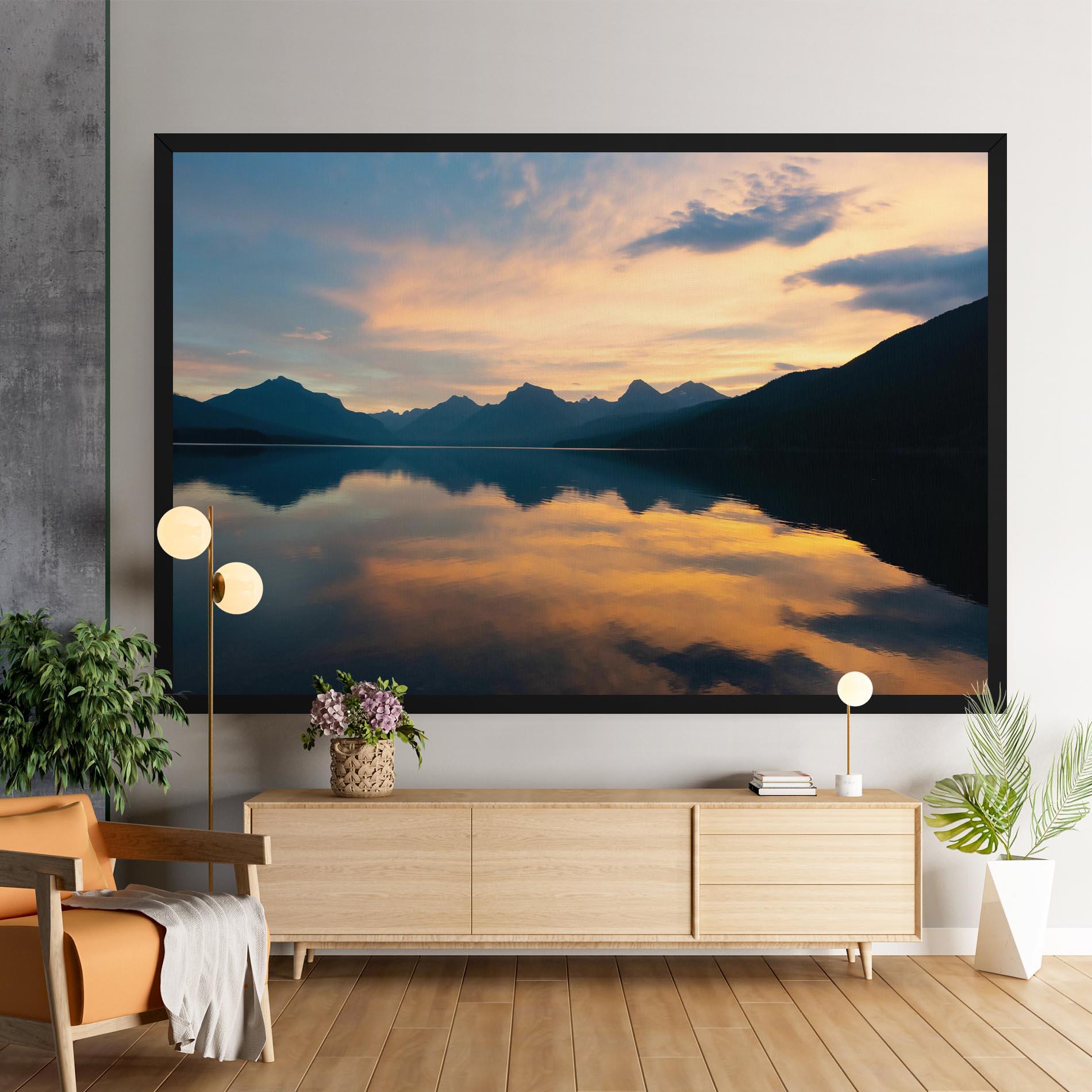 Vászonkép Orange Light Lake mockup 9