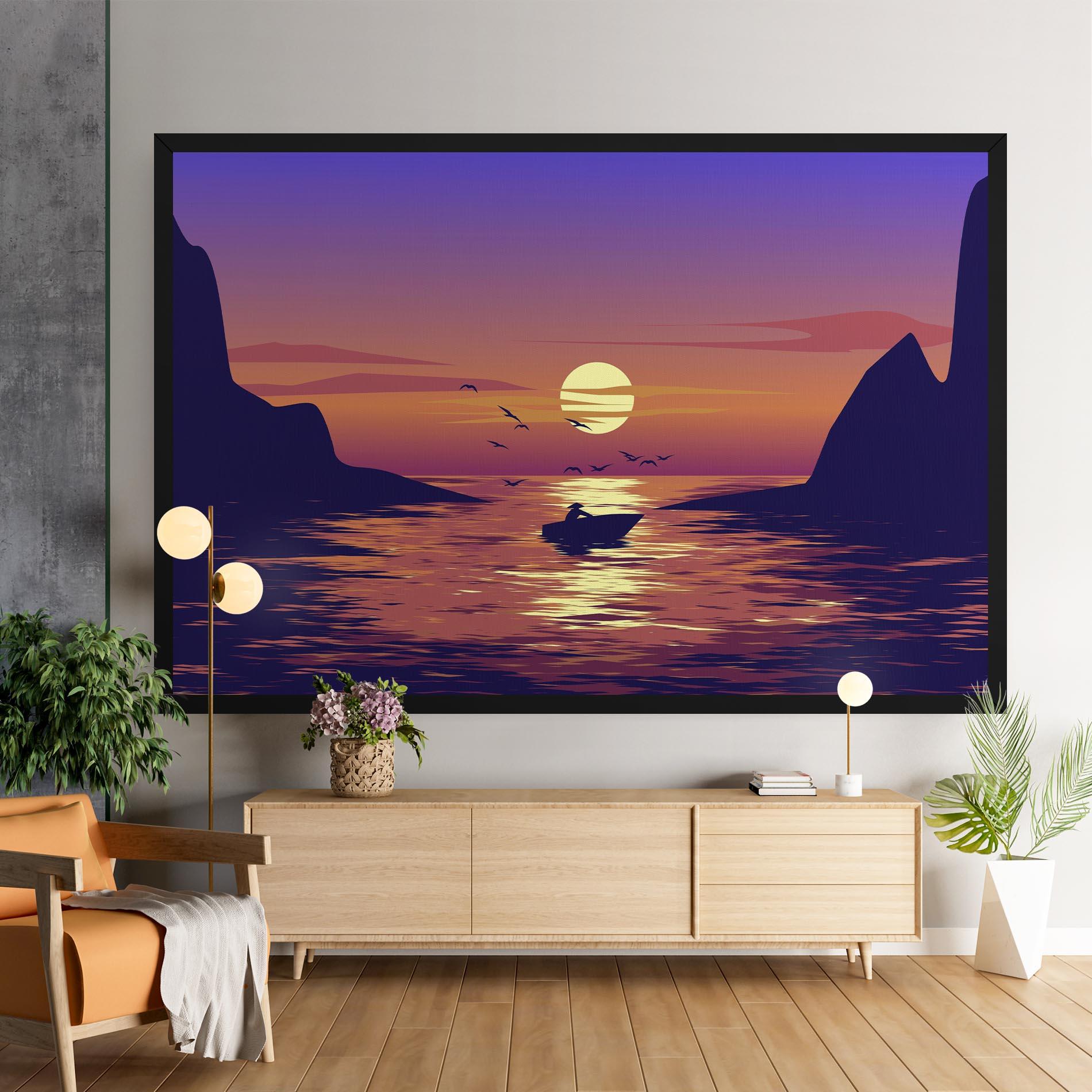 Vászonkép Sunset Scenery View mockup 9