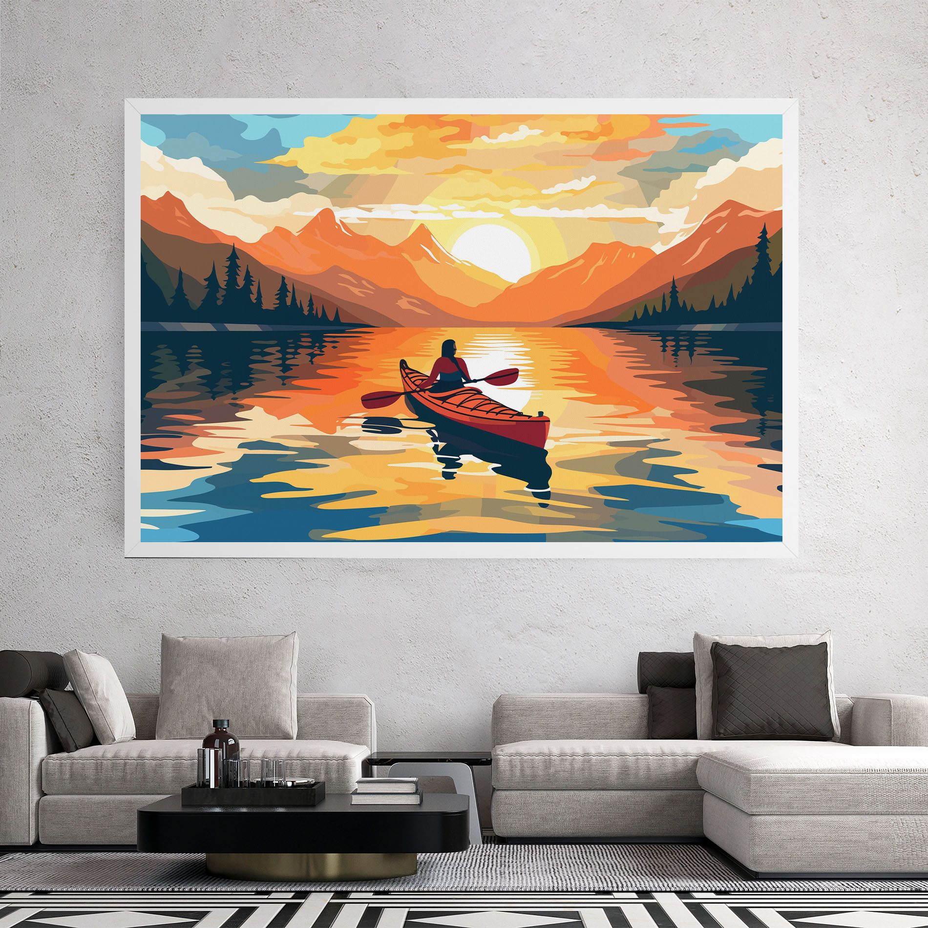 Boat Sunset Woman mockup 2