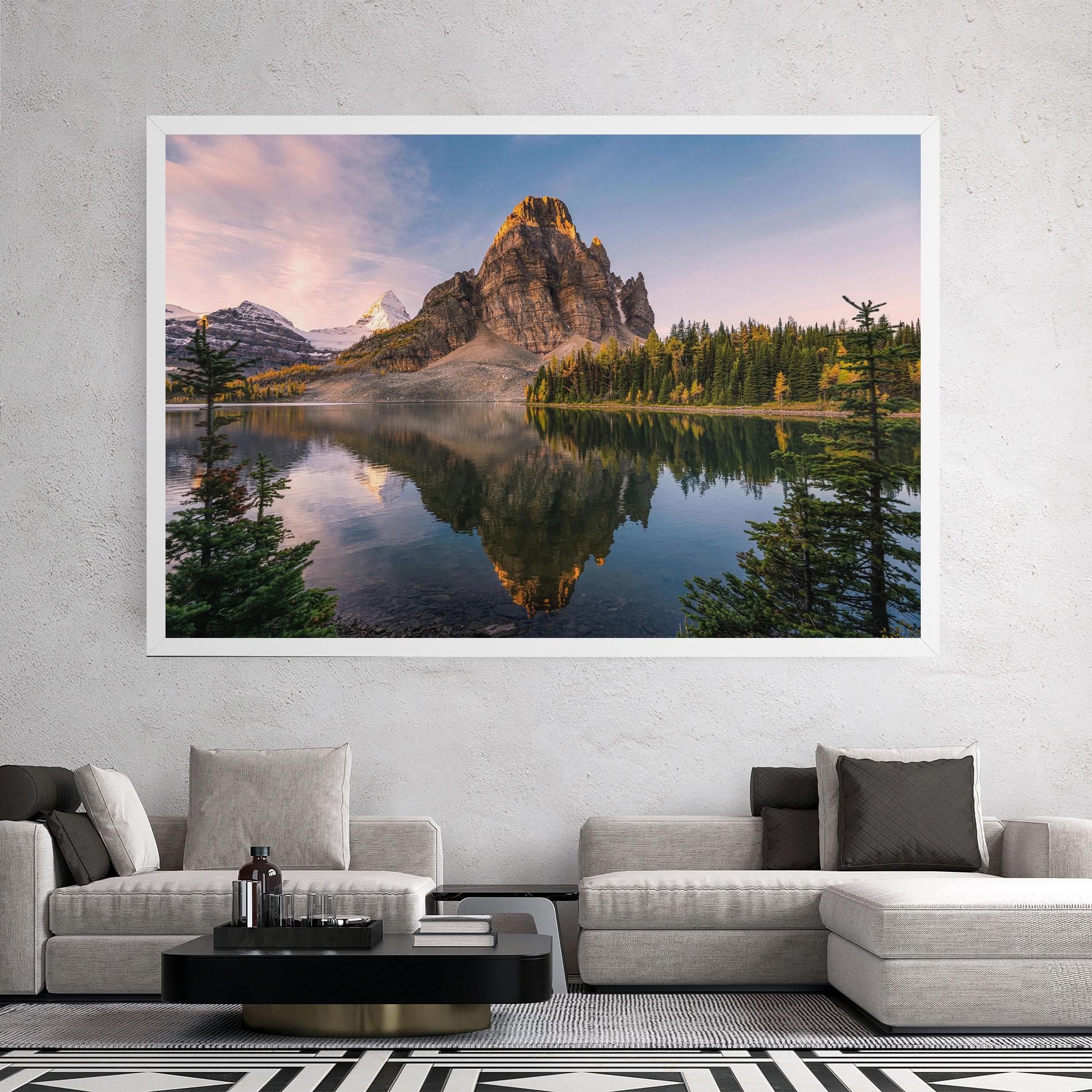 Vászonkép Mountain Sunrise Lake mockup 2