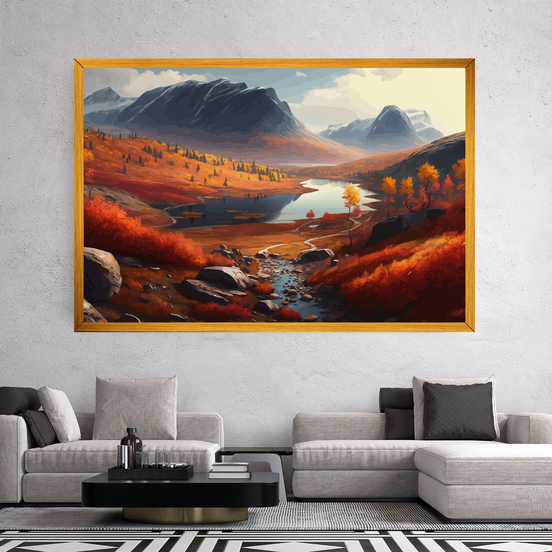 Autumn Field Lake mockup 2