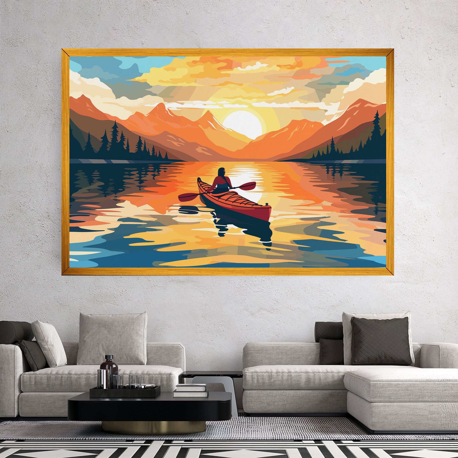 Boat Sunset Woman mockup 2