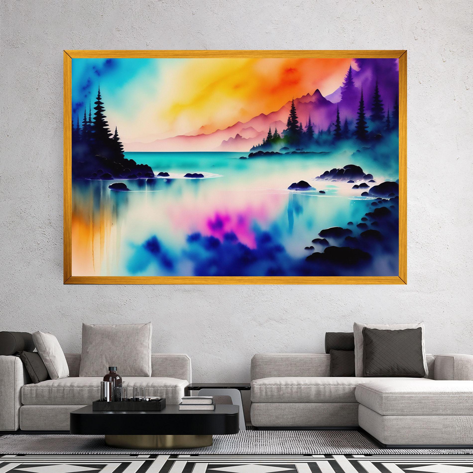 Vászonkép Lake Painting mockup 2