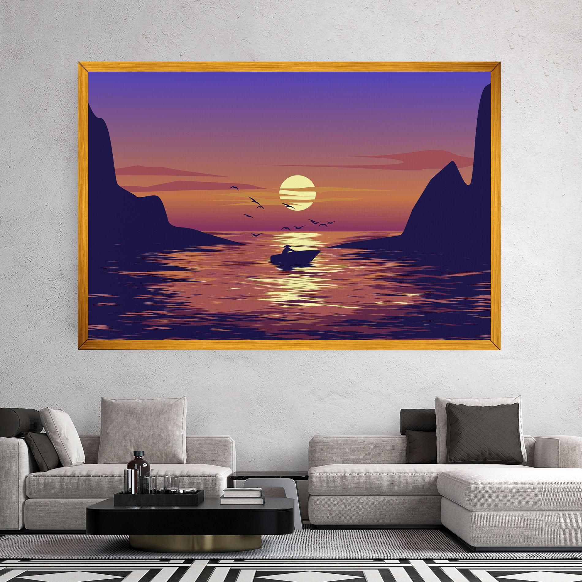 Vászonkép Sunset Scenery View mockup 2