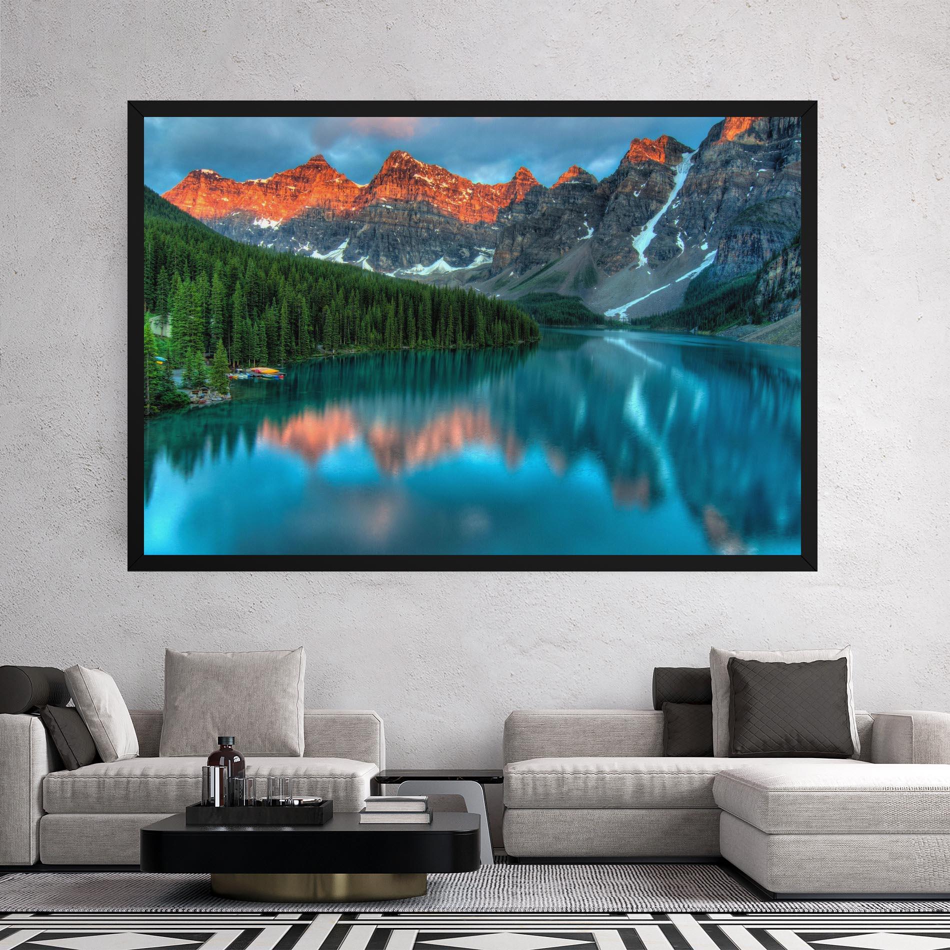 Vászonkép Beautiful Blue Lake mockup 2