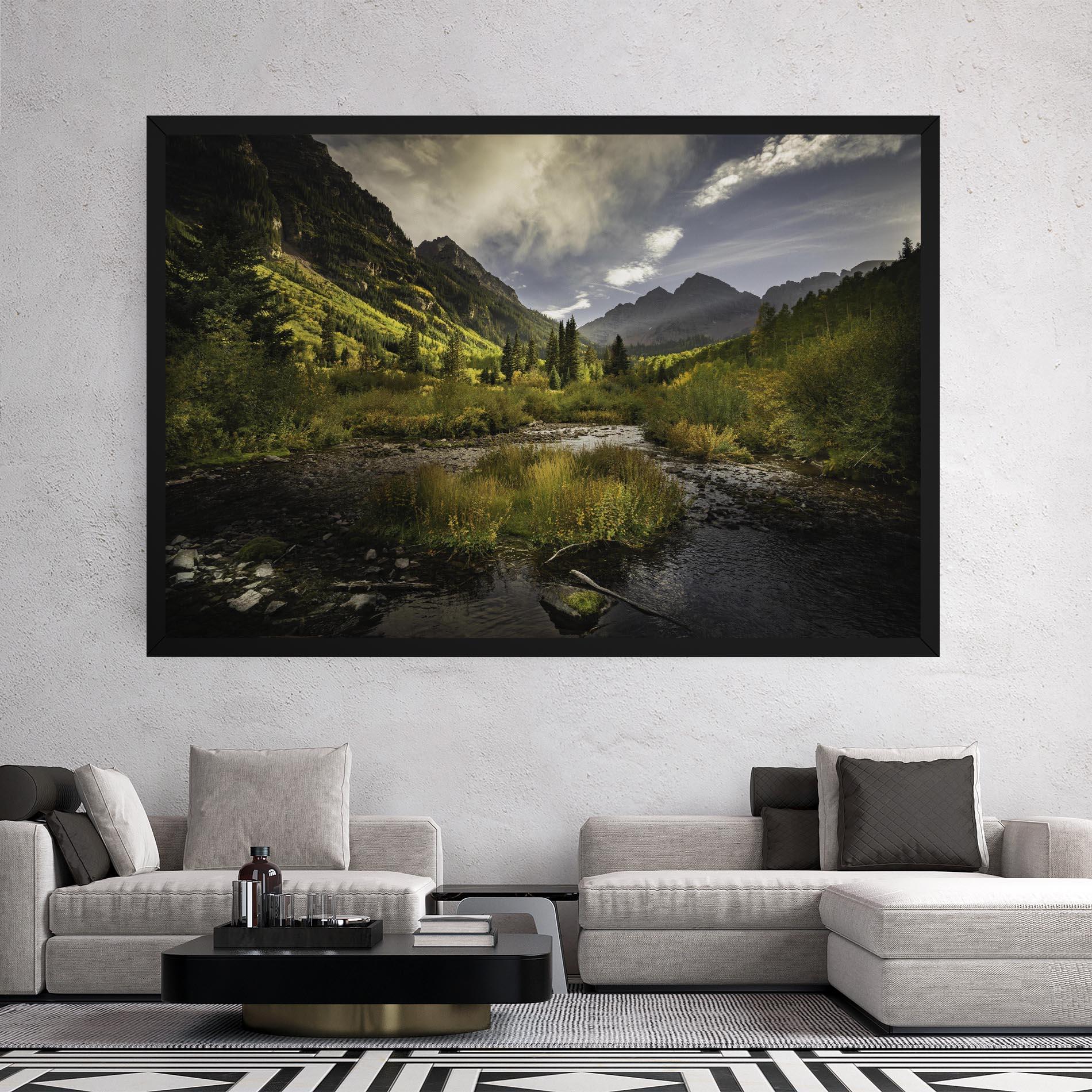 Vászonkép Cloudy Lake mockup 2