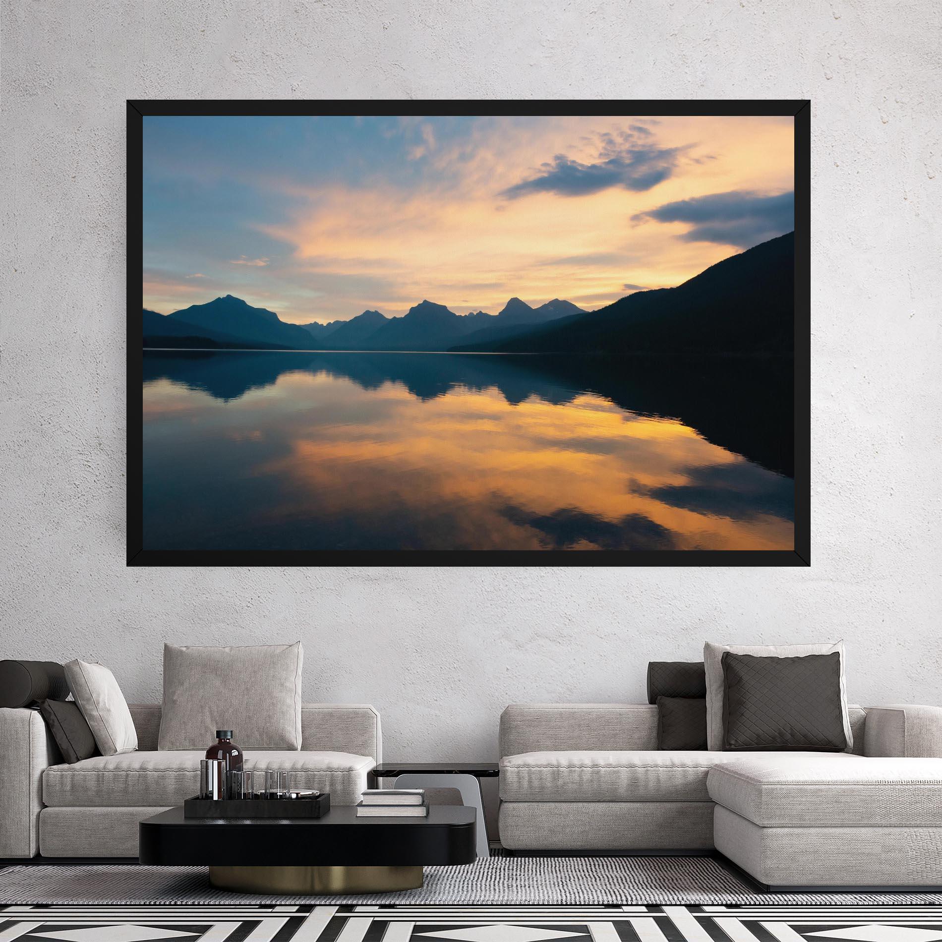 Vászonkép Orange Light Lake mockup 2