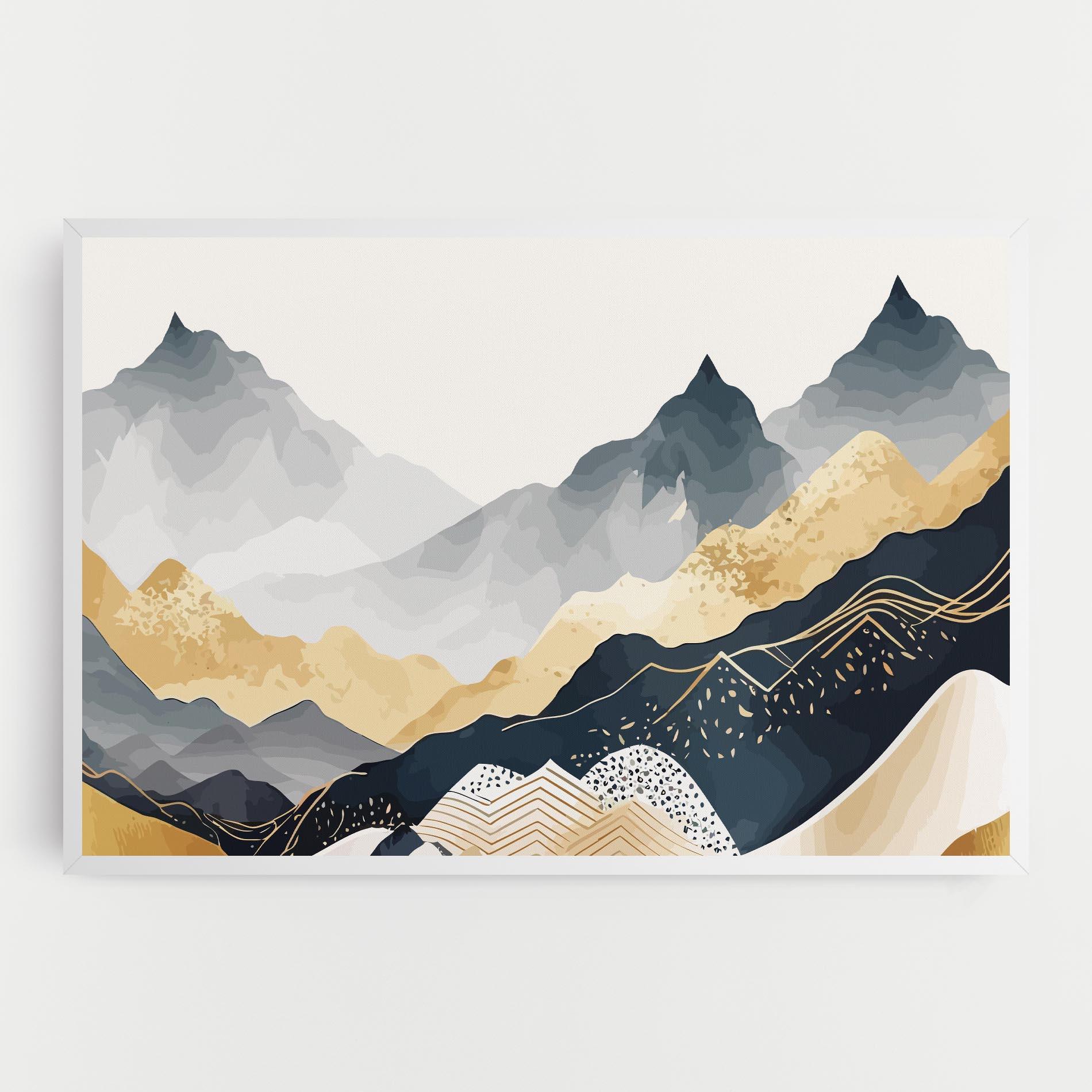 Vászonkép Gold Grey Mountain mockup 0