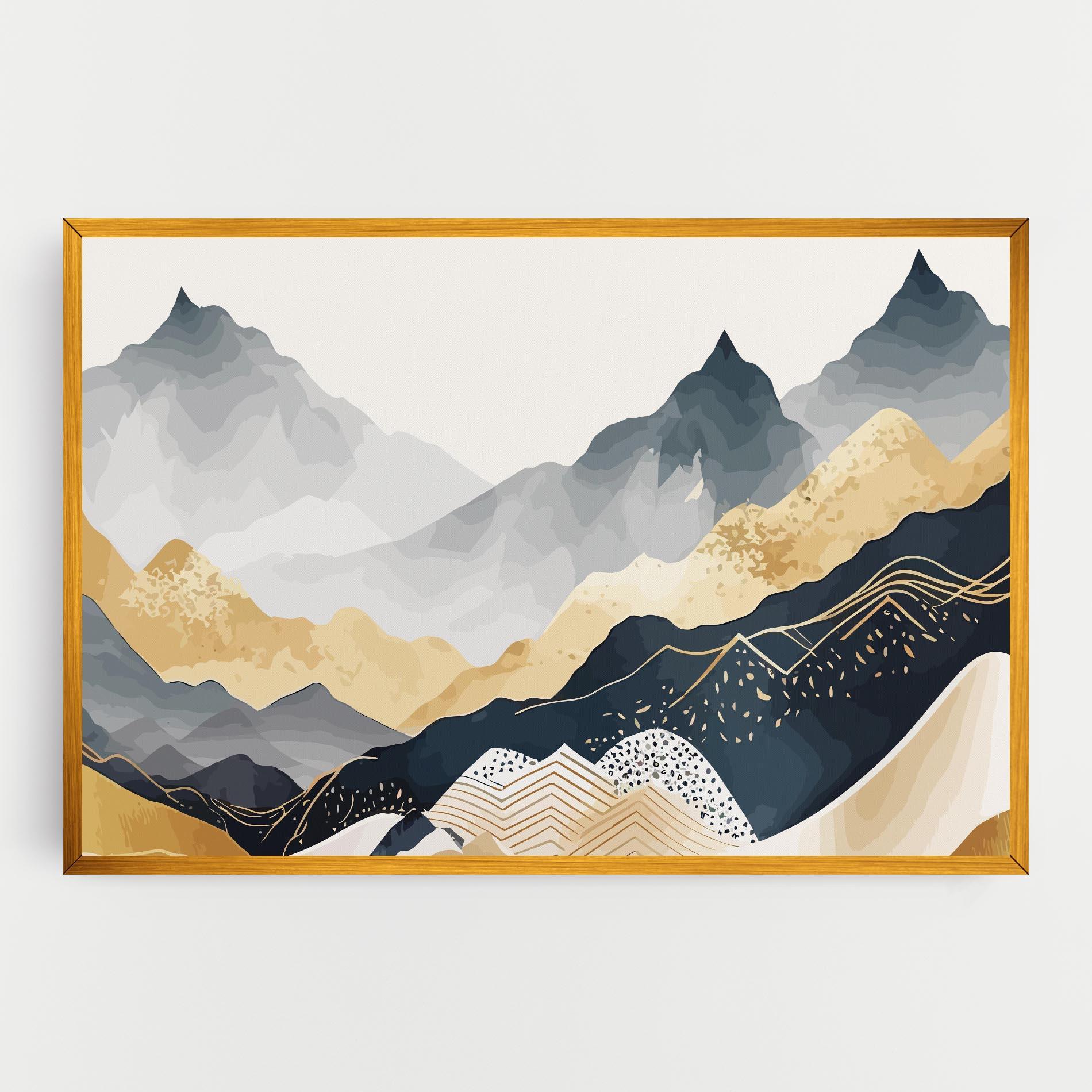 Vászonkép Blue Gold Mountain mockup 0