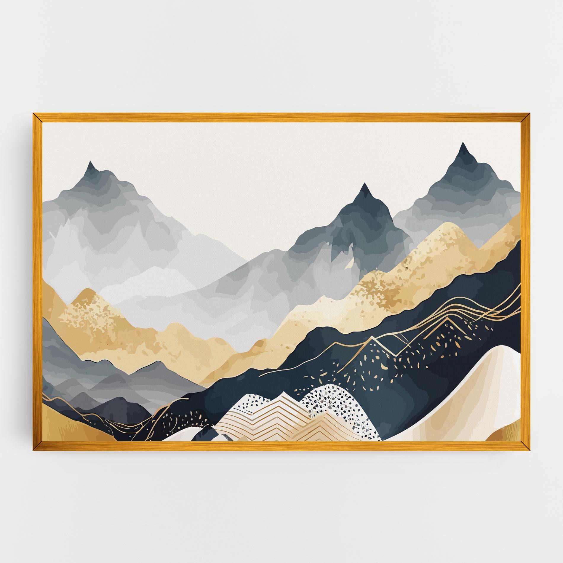 Vászonkép Gold Grey Mountain mockup 0