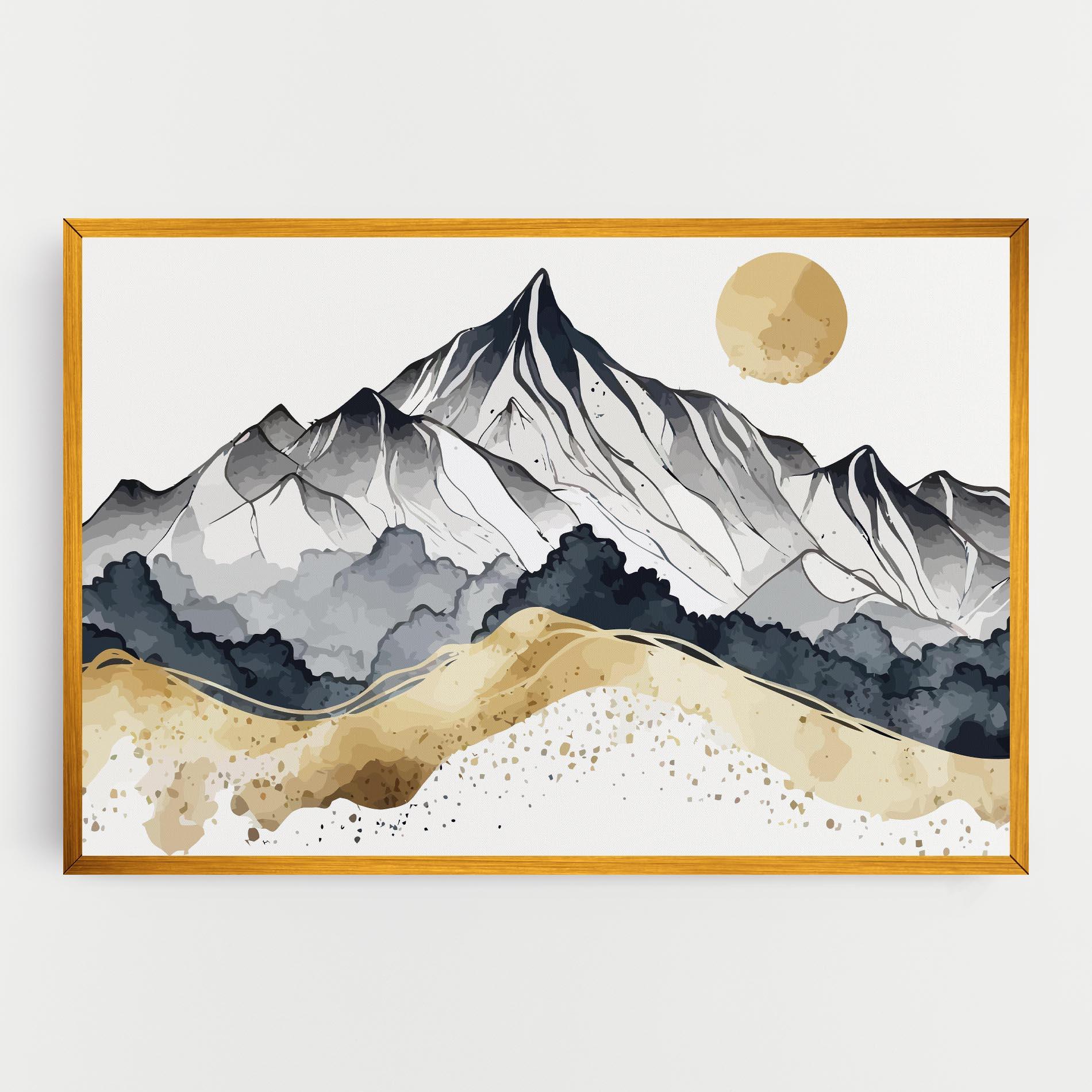 Vászonkép Grey Gold Mountain mockup 0