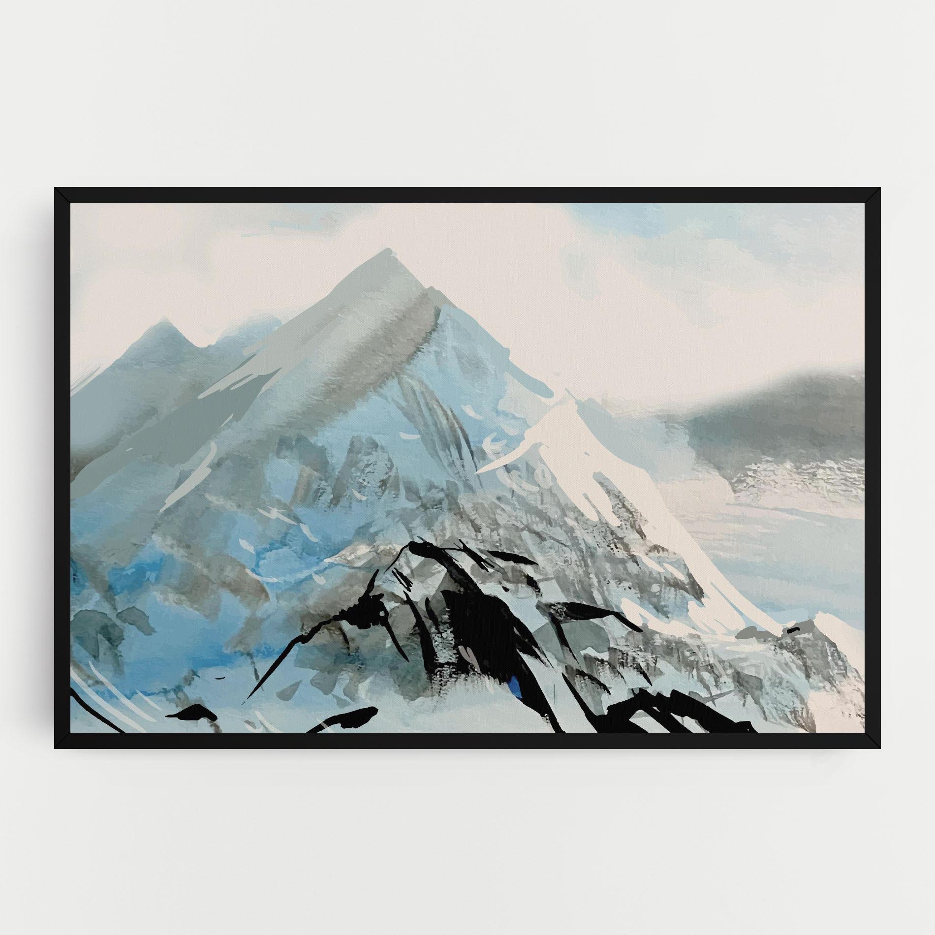 Vászonkép Blue Black Mountain mockup 0