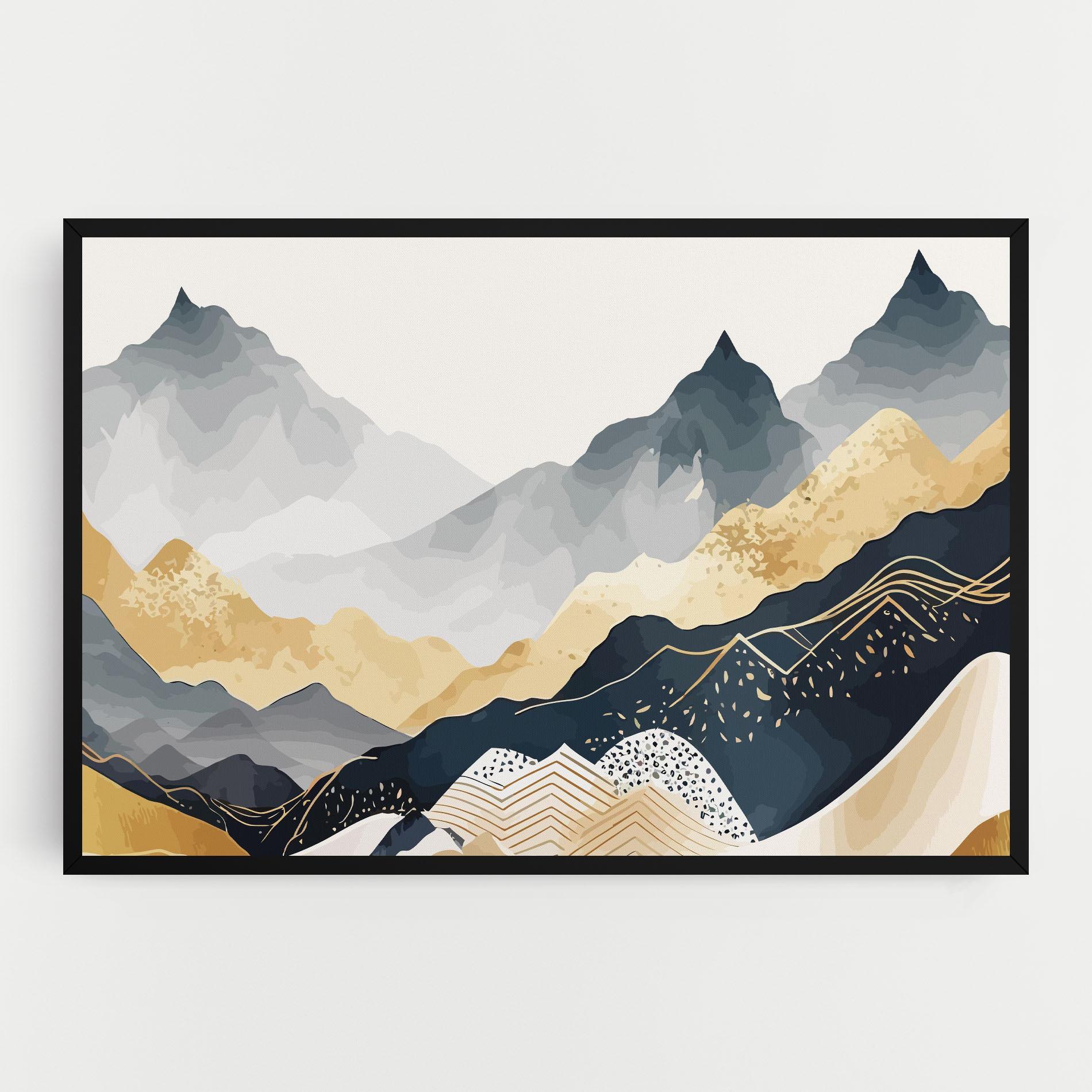 Vászonkép Blue Gold Mountain mockup 0