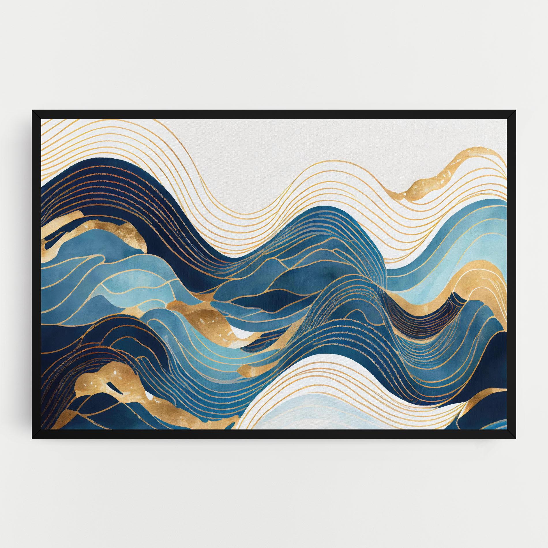 Vászonkép Blue Wave Mountain mockup 0