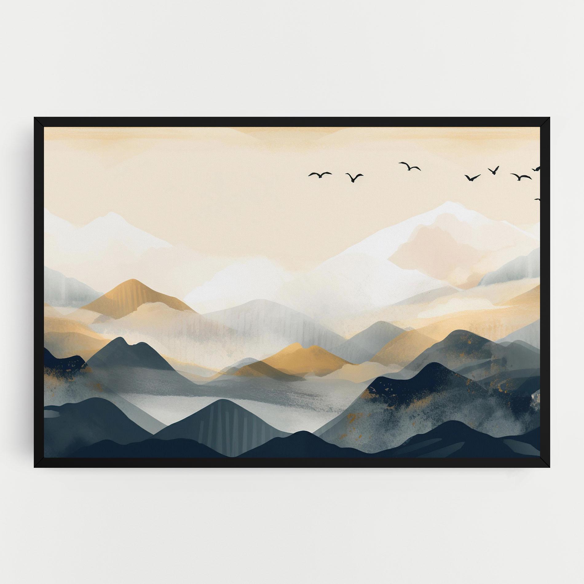 Vászonkép Gold Foggy Blue mockup 0