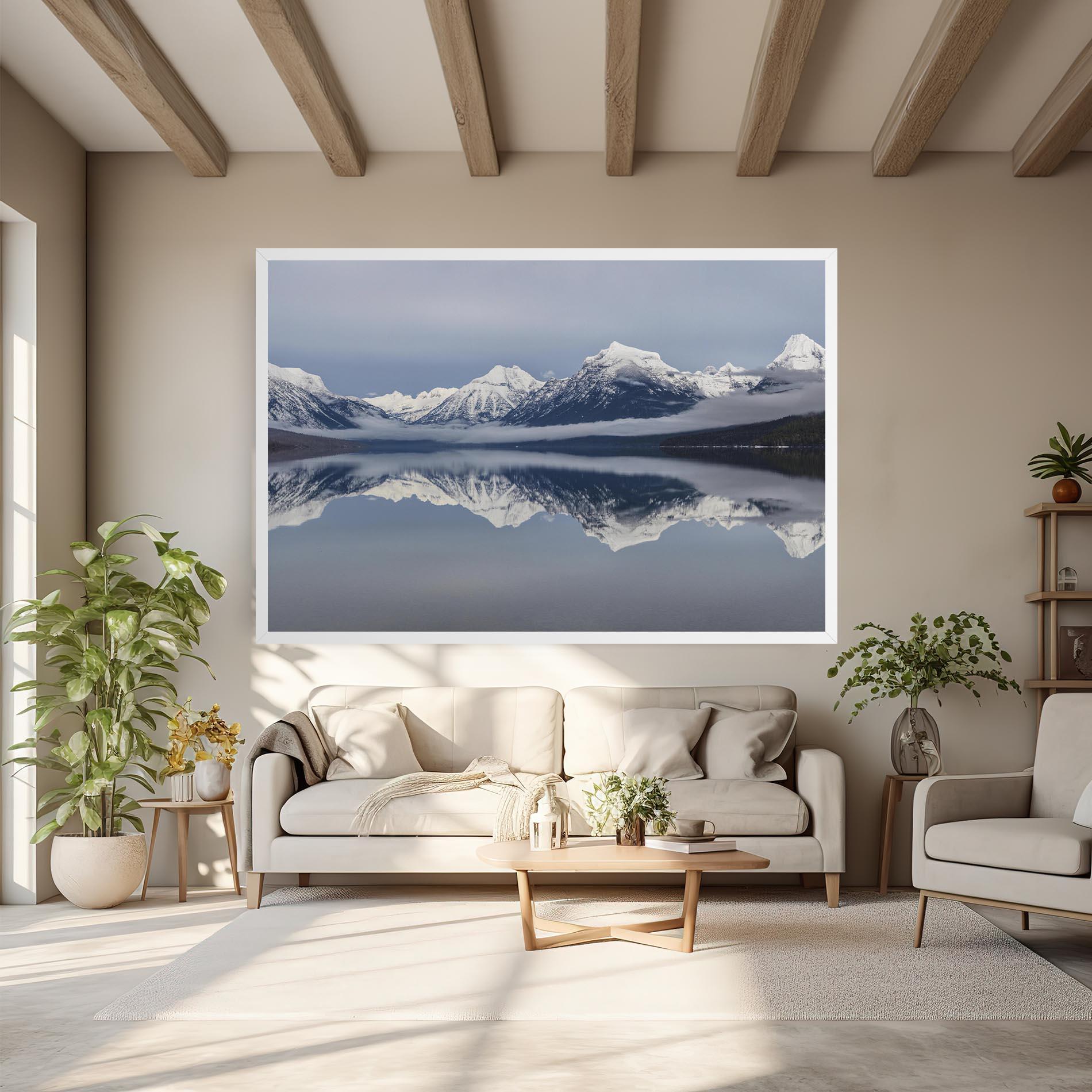 Vászonkép Beautiful Snowy Mountain mockup 6