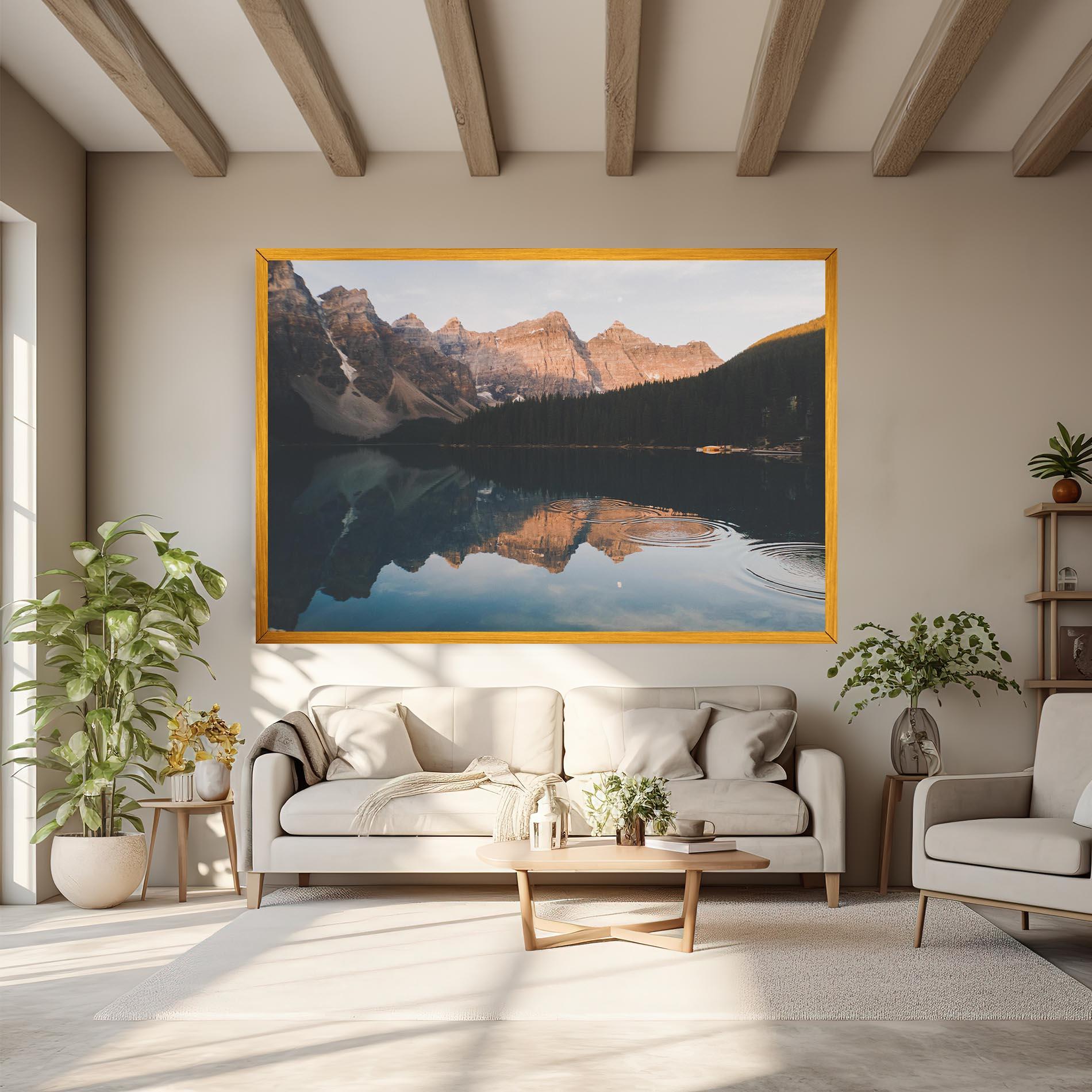 Vászonkép Brown Mountain Lake mockup 6