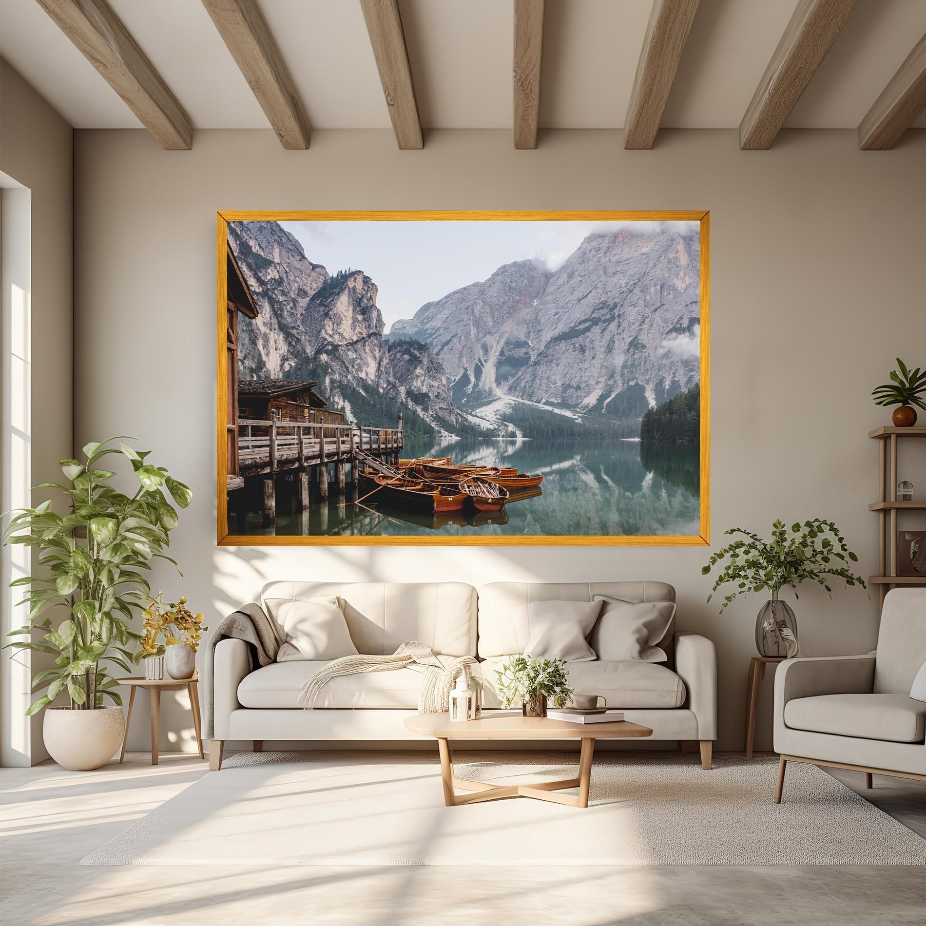 Vászonkép Cabin Lake mockup 6