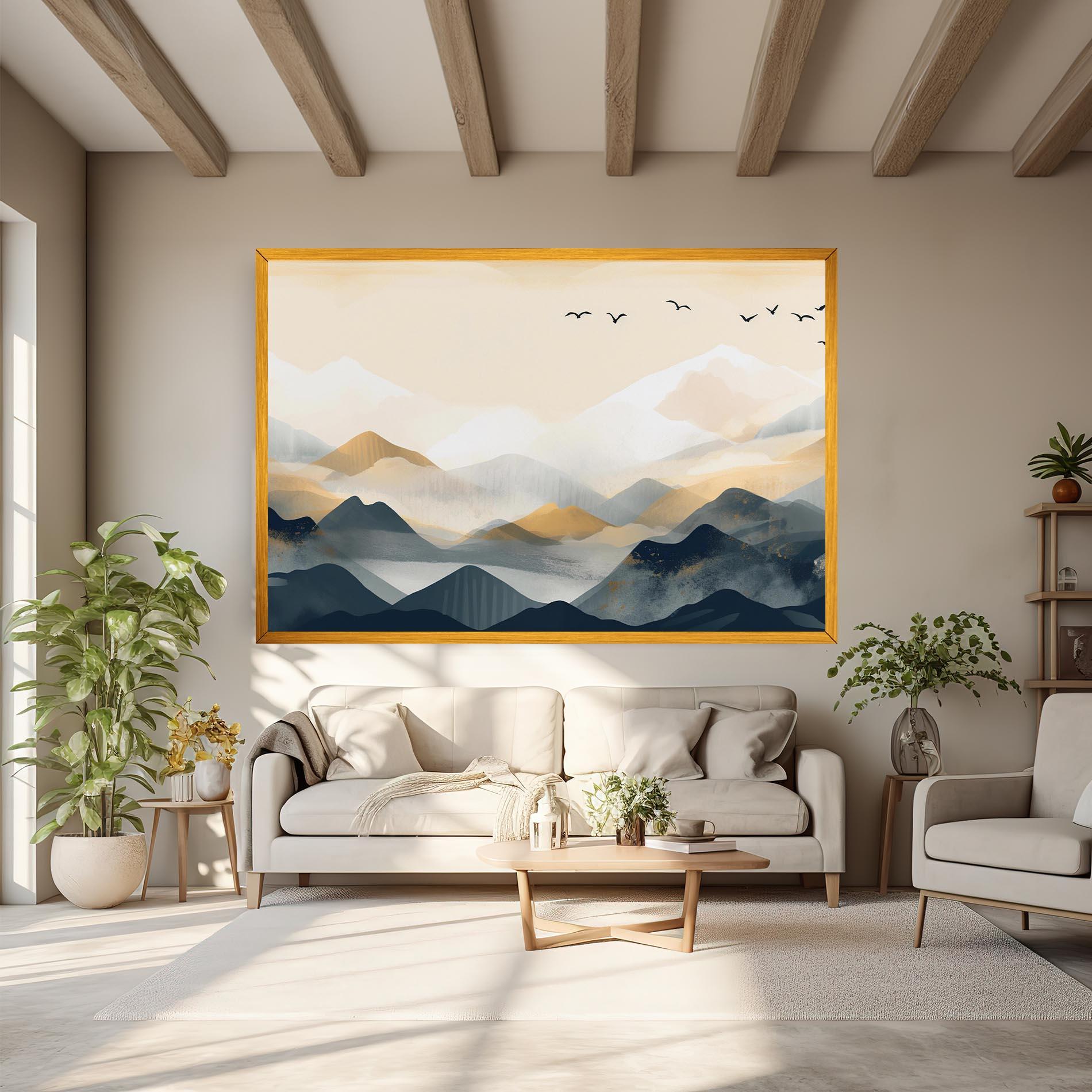 Vászonkép Gold Foggy Blue mockup 6