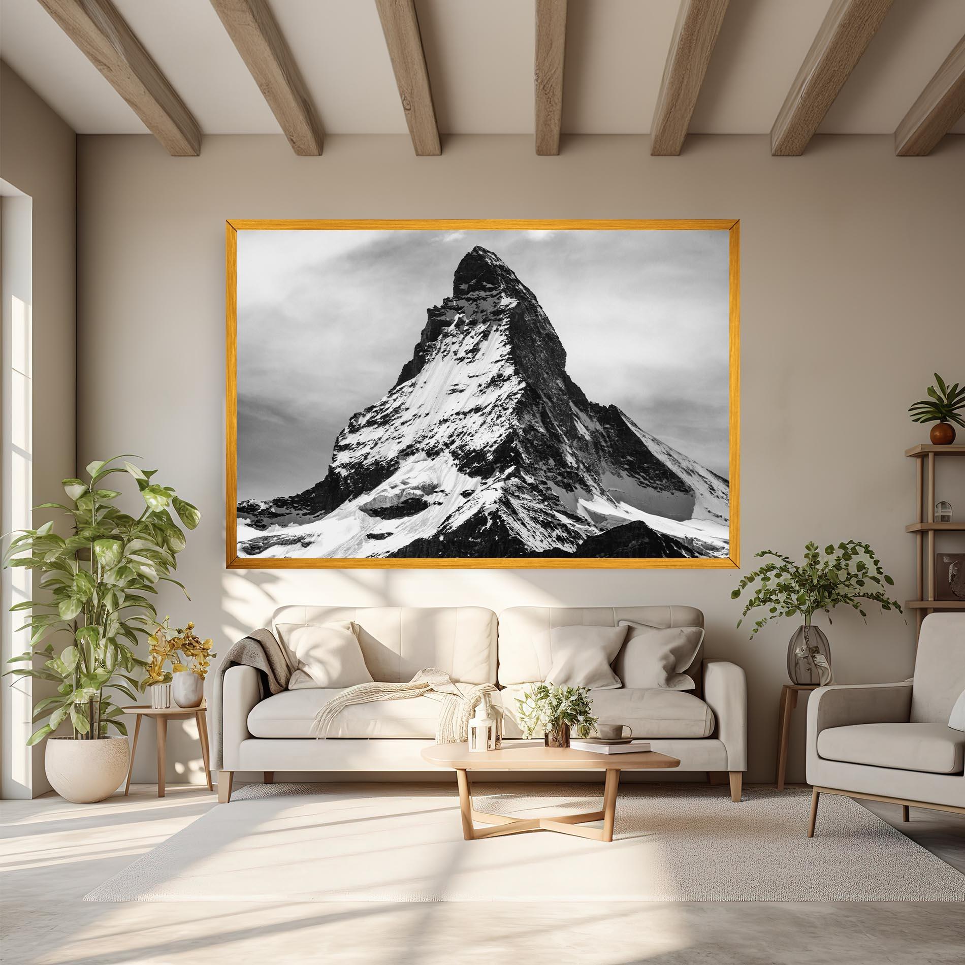 Vászonkép Snowy Black Mountain mockup 6