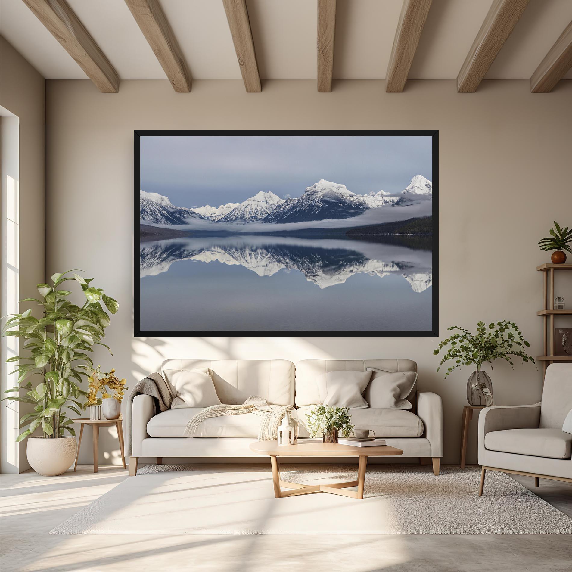 Vászonkép Beautiful Snowy Mountain mockup 6