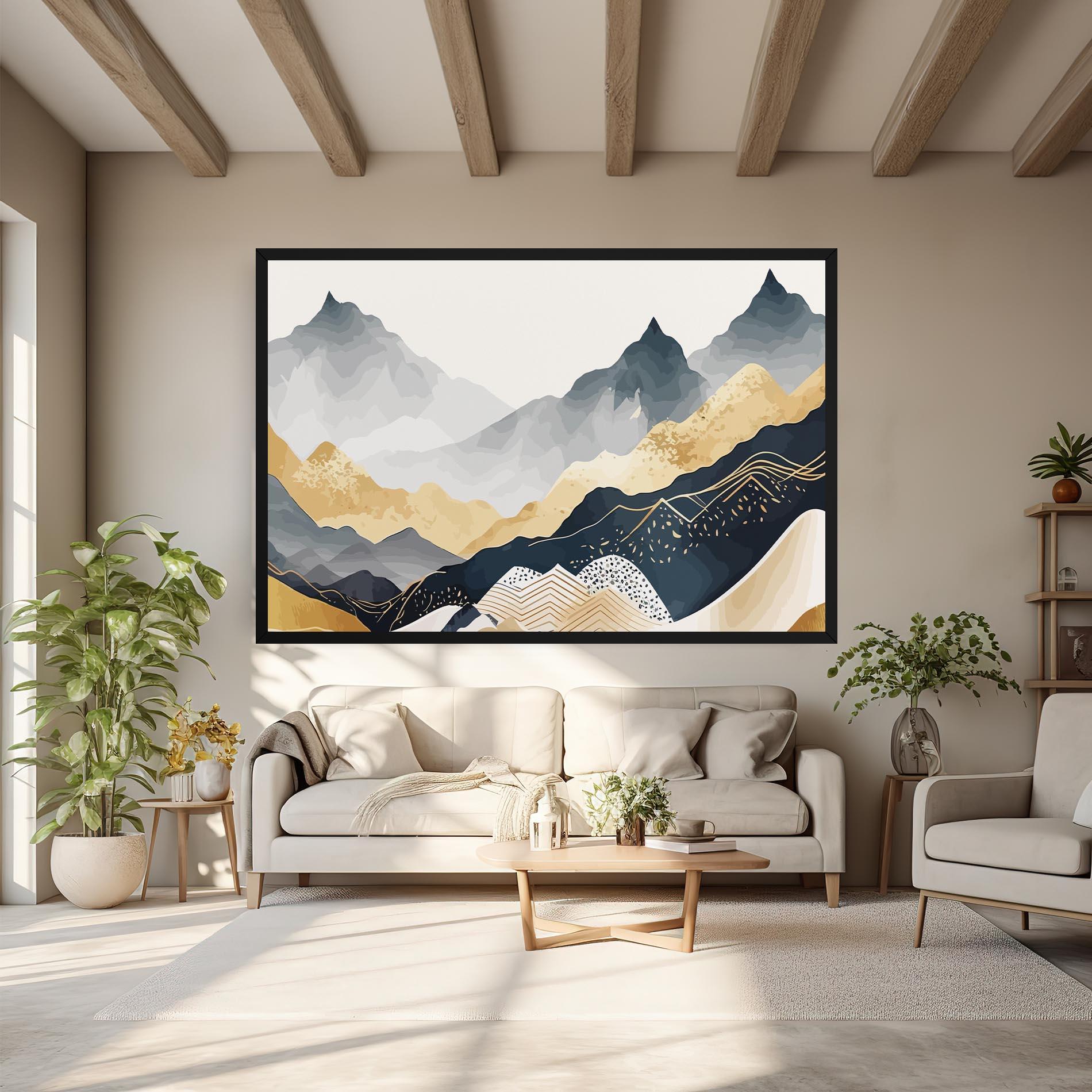 Vászonkép Blue Gold Mountain mockup 6