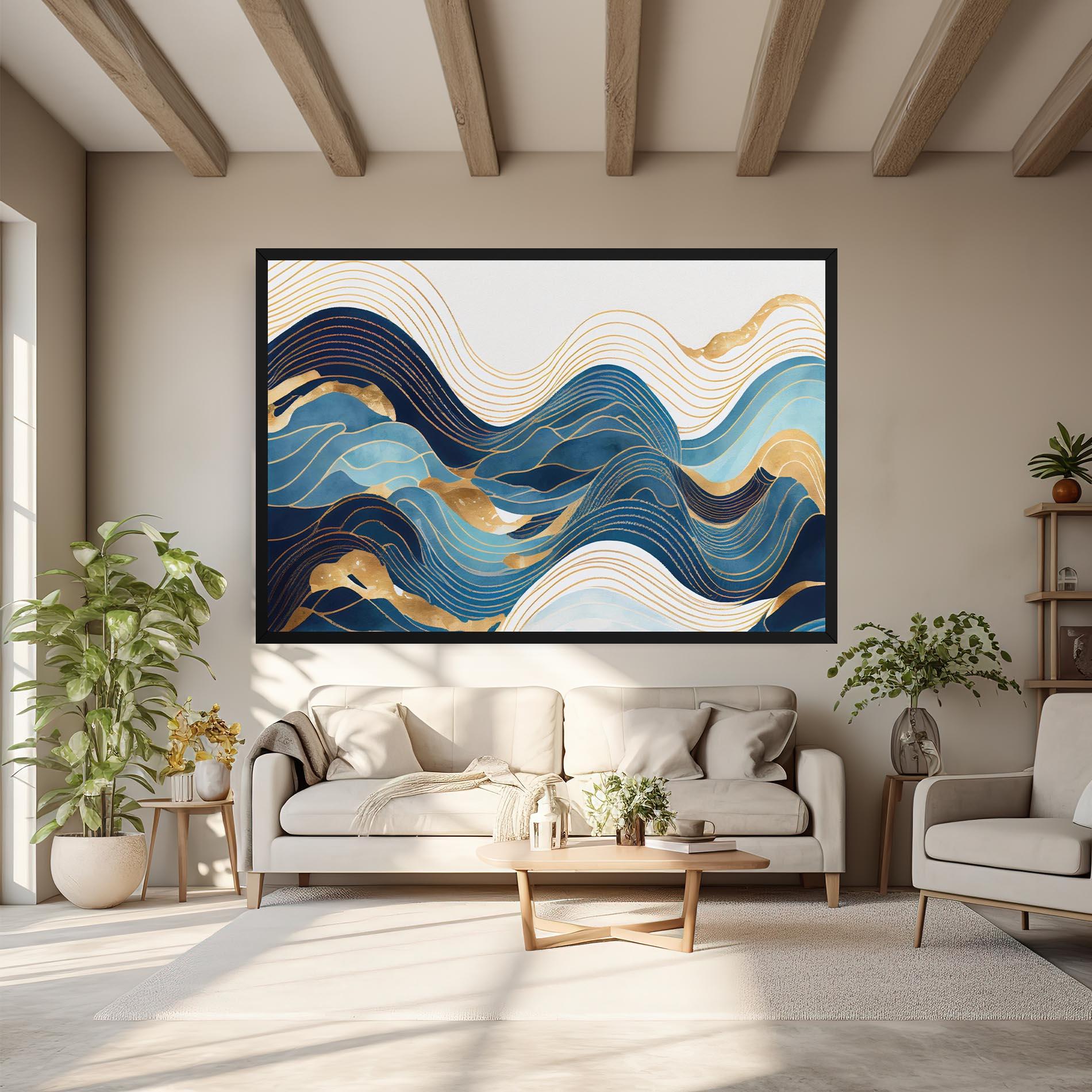 Vászonkép Blue Wave Mountain mockup 6